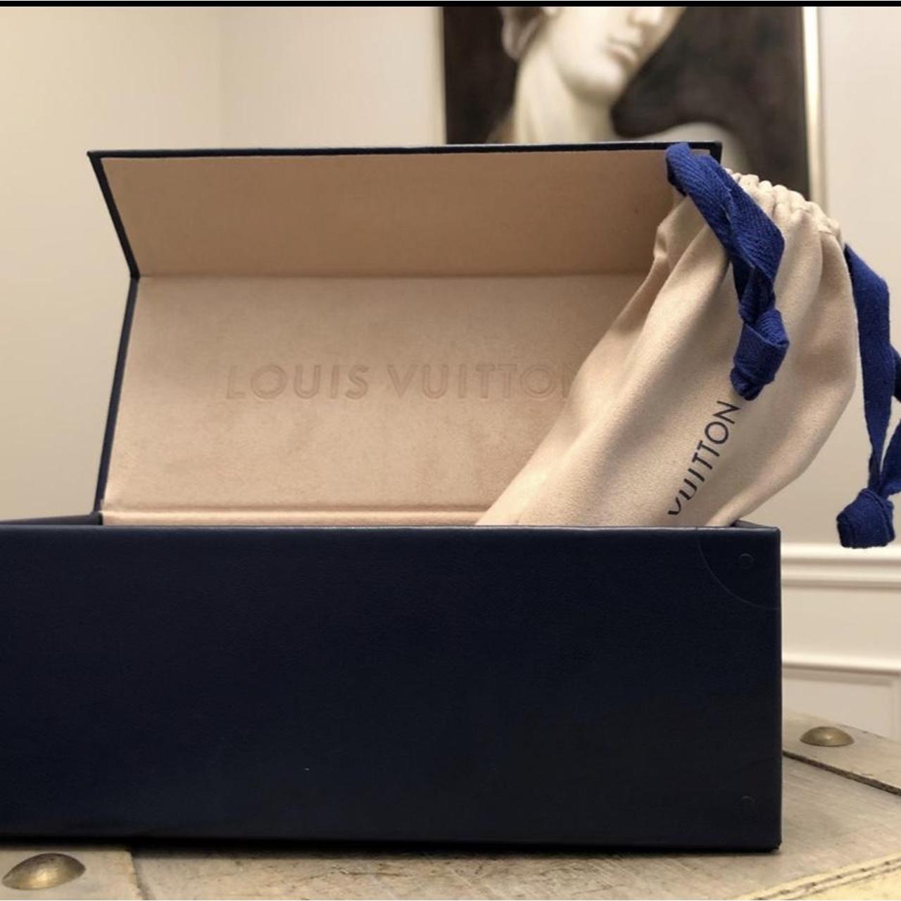 Louis Vuitton Men's Black and Gold Sunglasses Depop