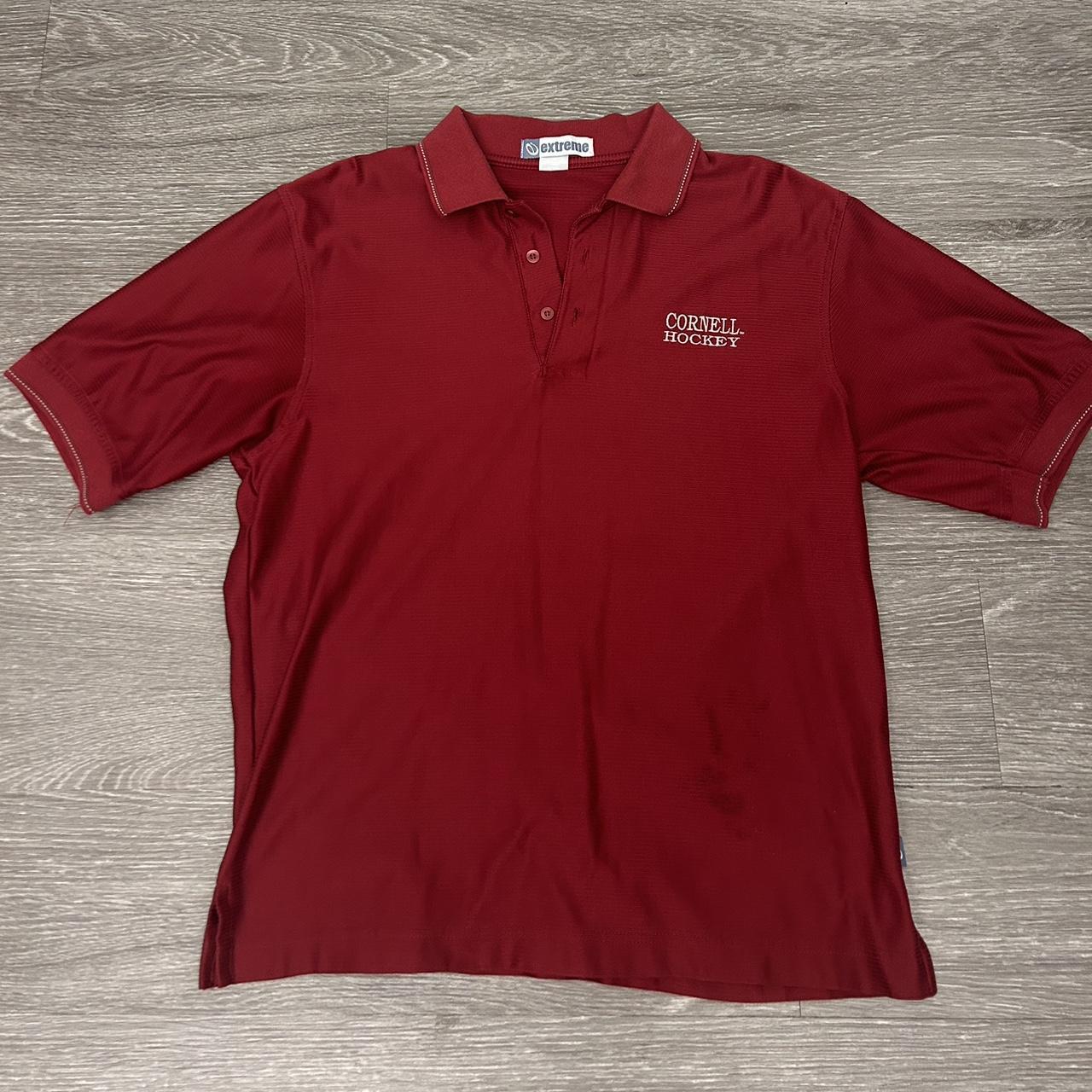 Cornell Hockey Polo Tee Collared Tee Red Size... - Depop