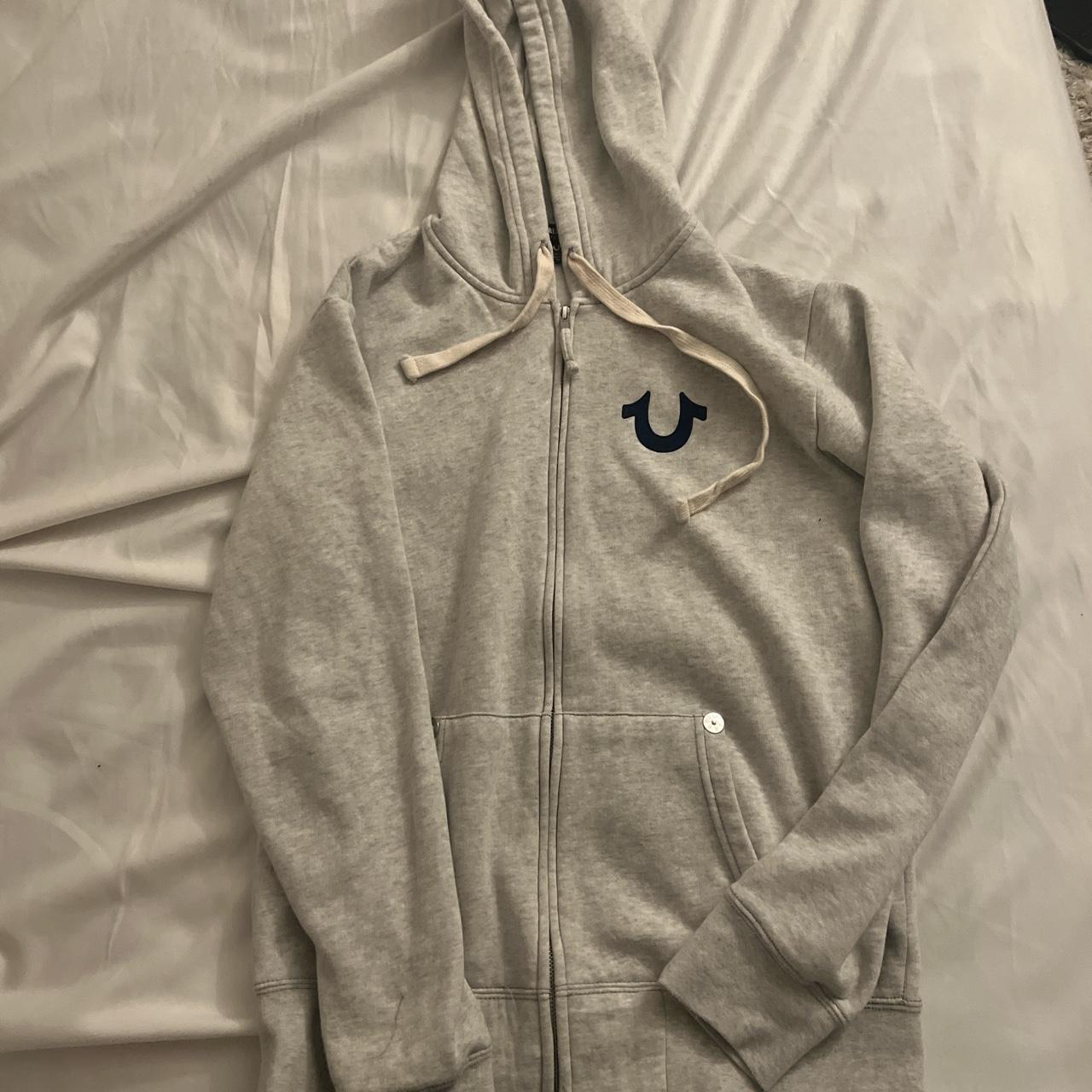 True Religion Men's Grey Hoodie | Depop