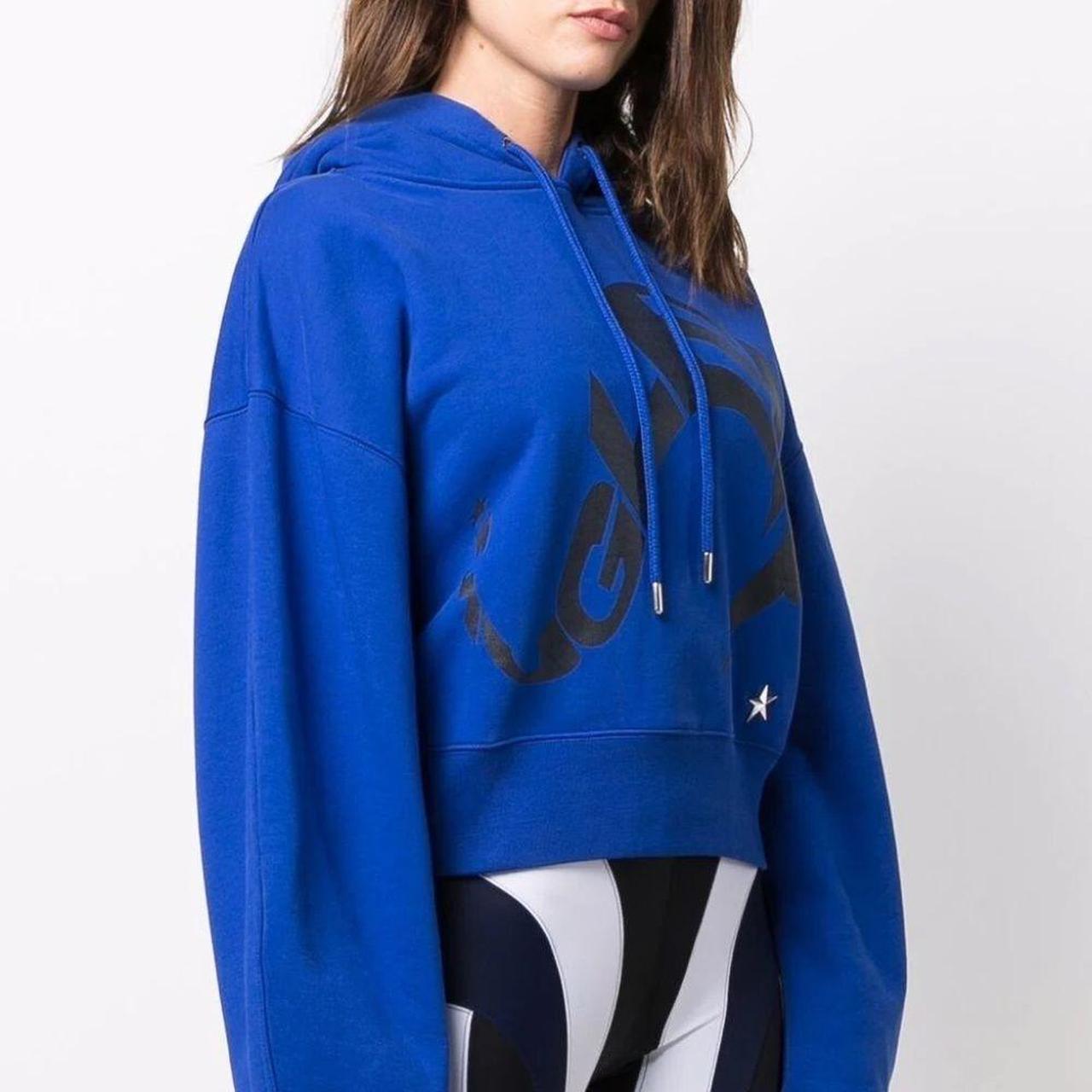 Mugler cropped fleece hoodie - Blue