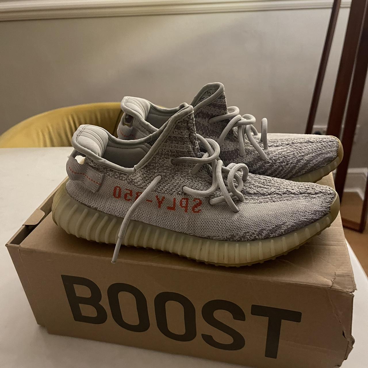 Yeezy 350 v2 in blue tint Condition sold as seen -... - Depop