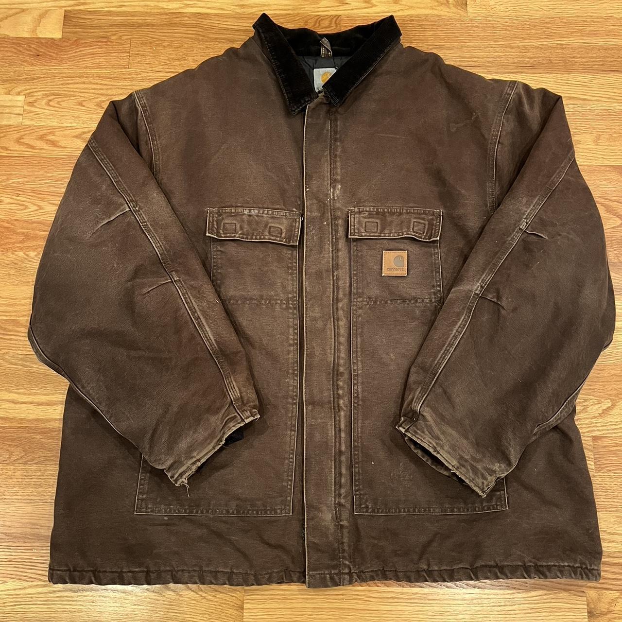 Vintage Carhartt C26 CHT Brown Quilt Lined Jacket... - Depop