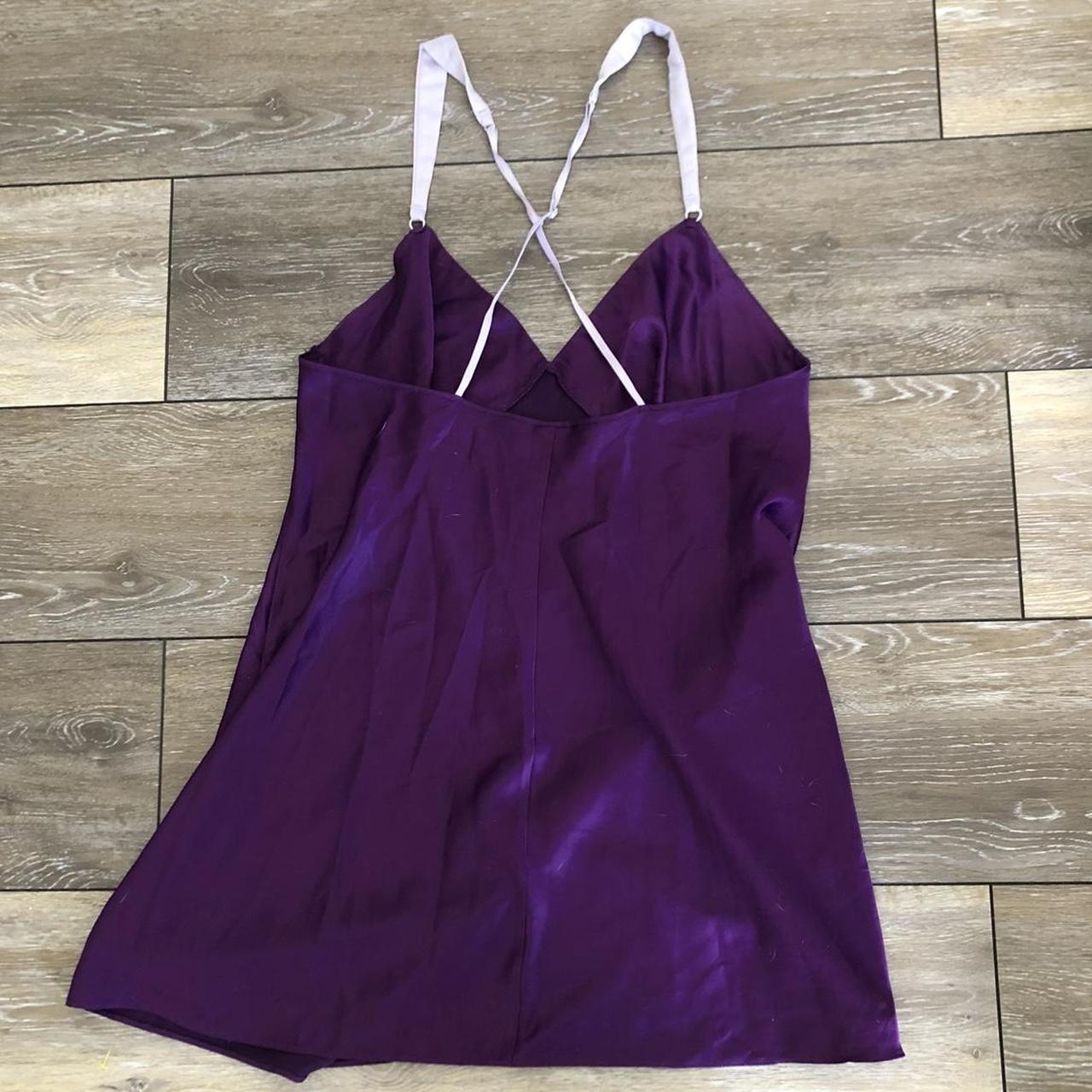 Victoria’s Secret Slip Dress Nightie Dark Purple and... - Depop