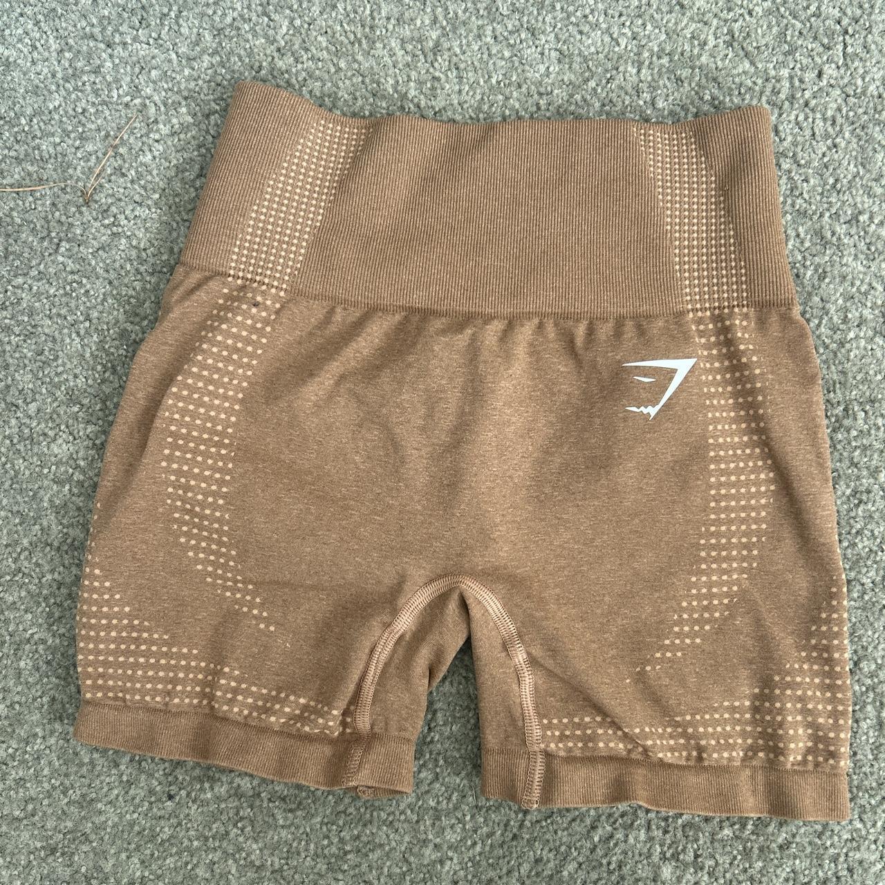 Gym Shark vital seamless shorts in fawn brown XS - Depop