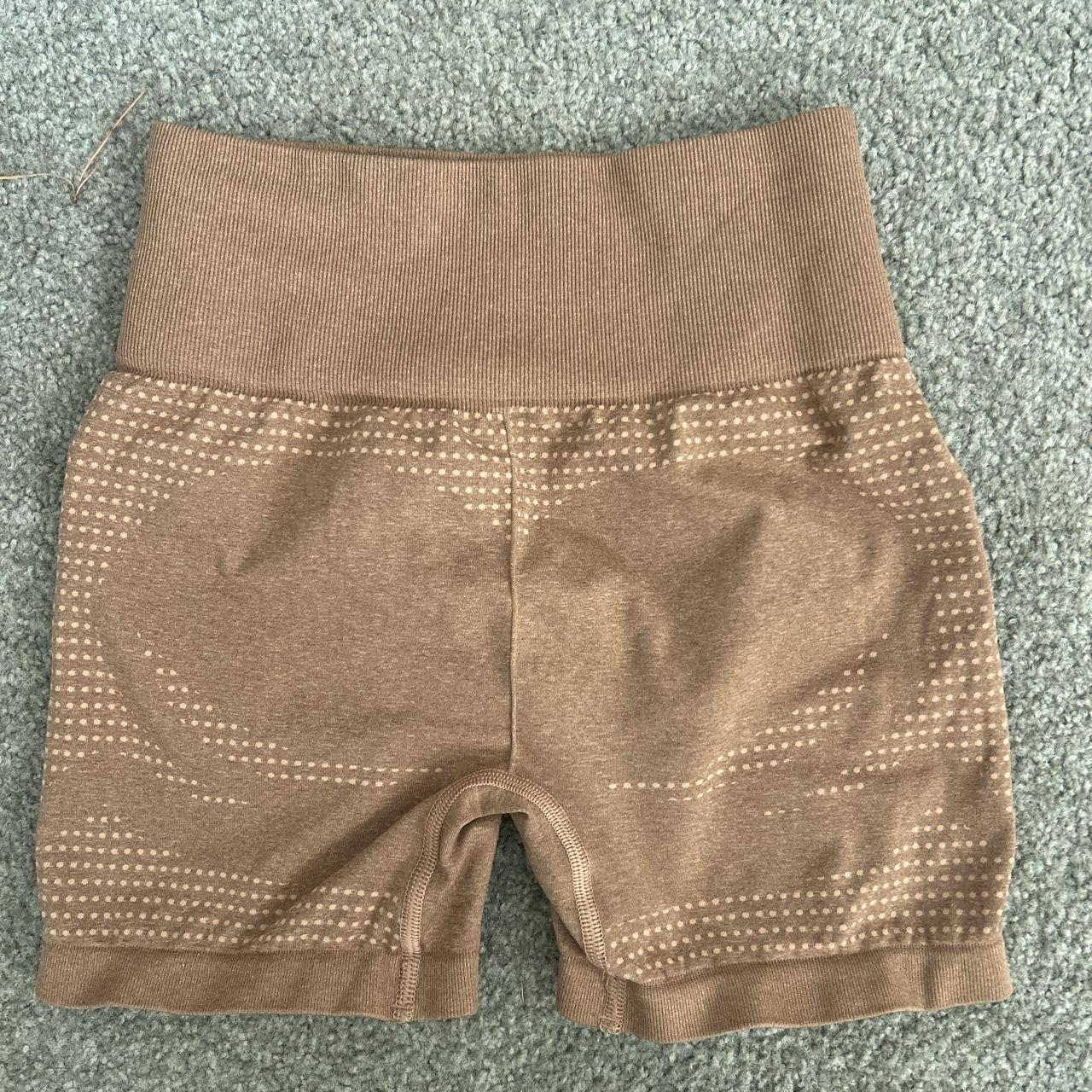 Gym Shark vital seamless shorts in fawn brown XS - Depop