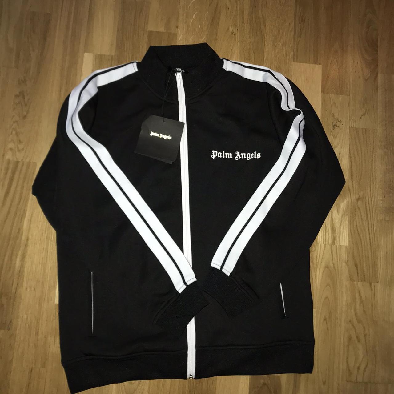 Palm angles tracksuit Size S Black/white... - Depop