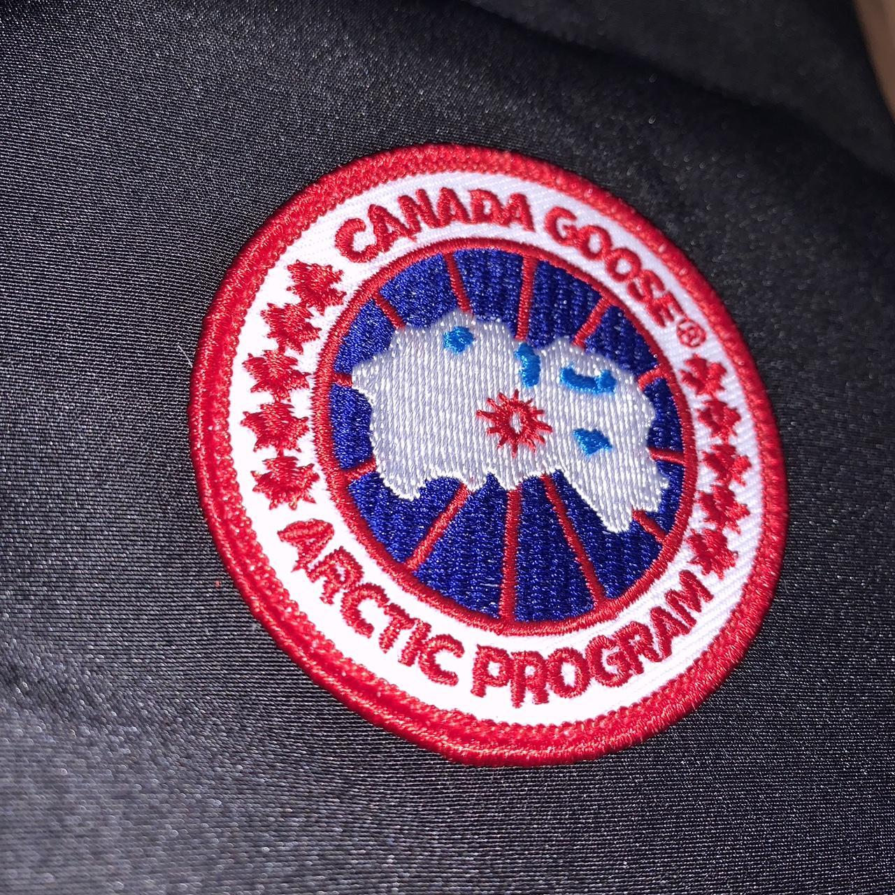 Canada goose gilet ️ black and red badge... - Depop