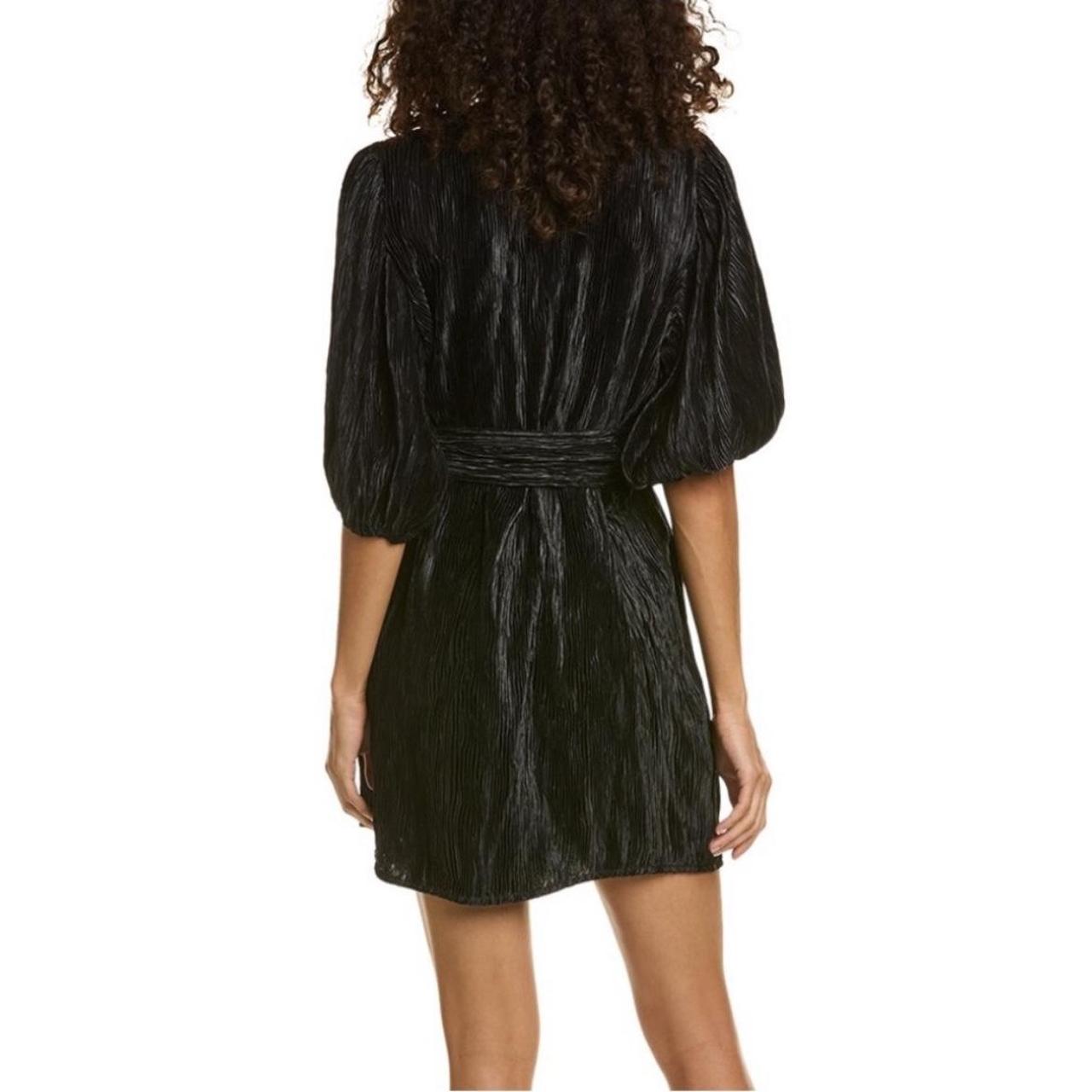 GANNI Satin Pleated Dress in Black,