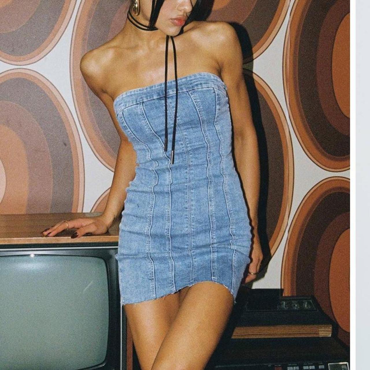 Princess Polly houser denim tube mini