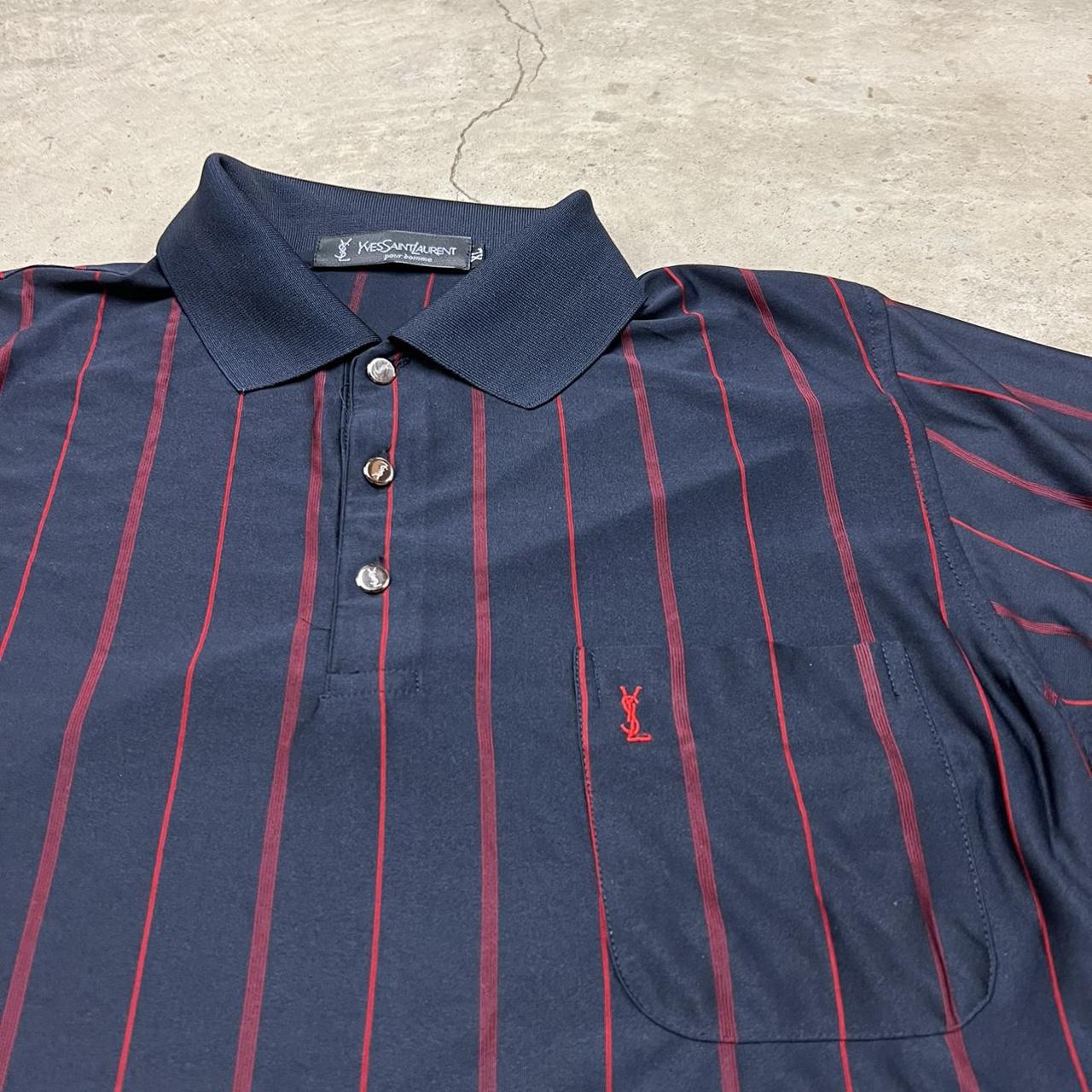 VINTAGE 90s YSL YVES SAINT LAURENT POLO SHIRT RED... - Depop