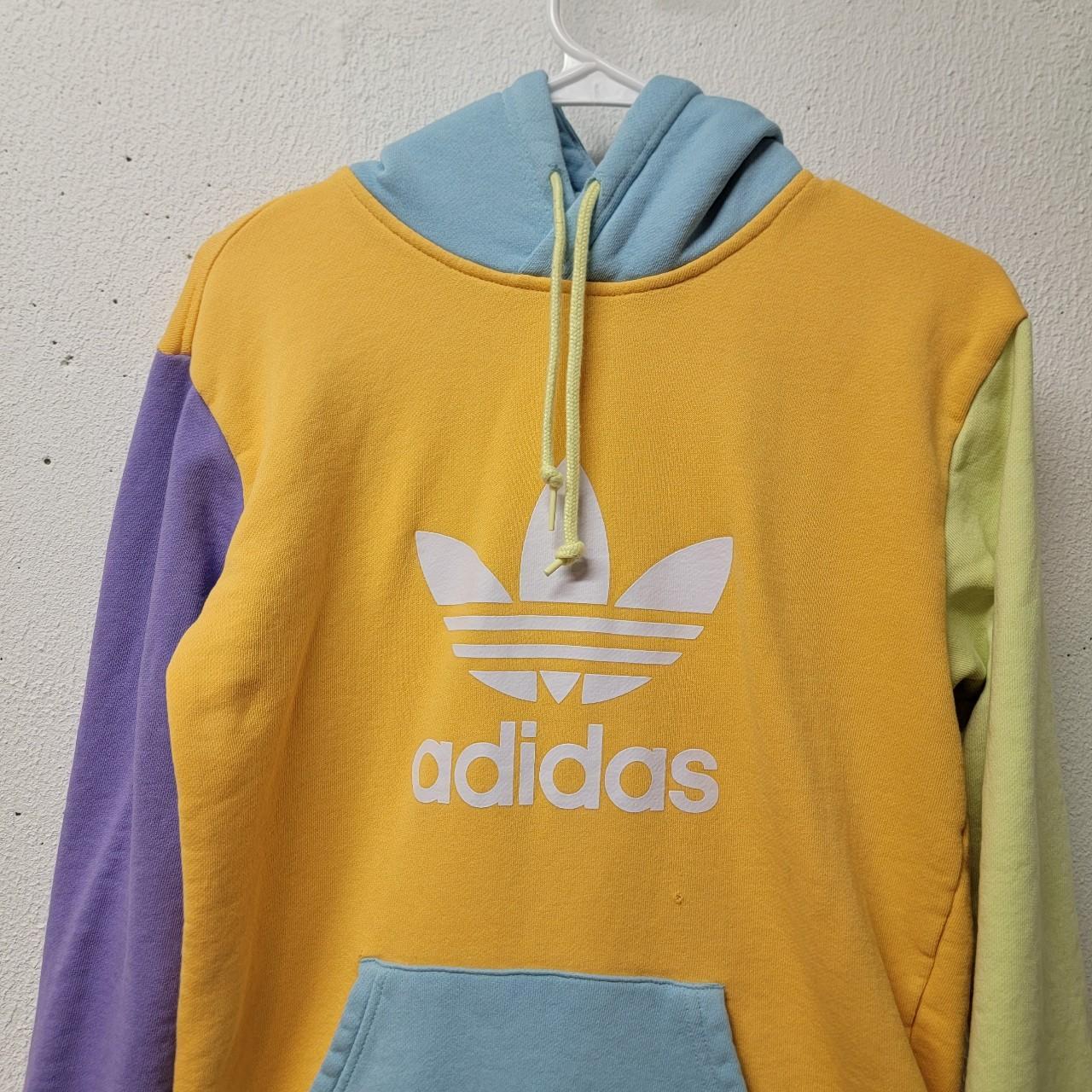 Adidas pastel colored panel hoodie Thick material. Depop