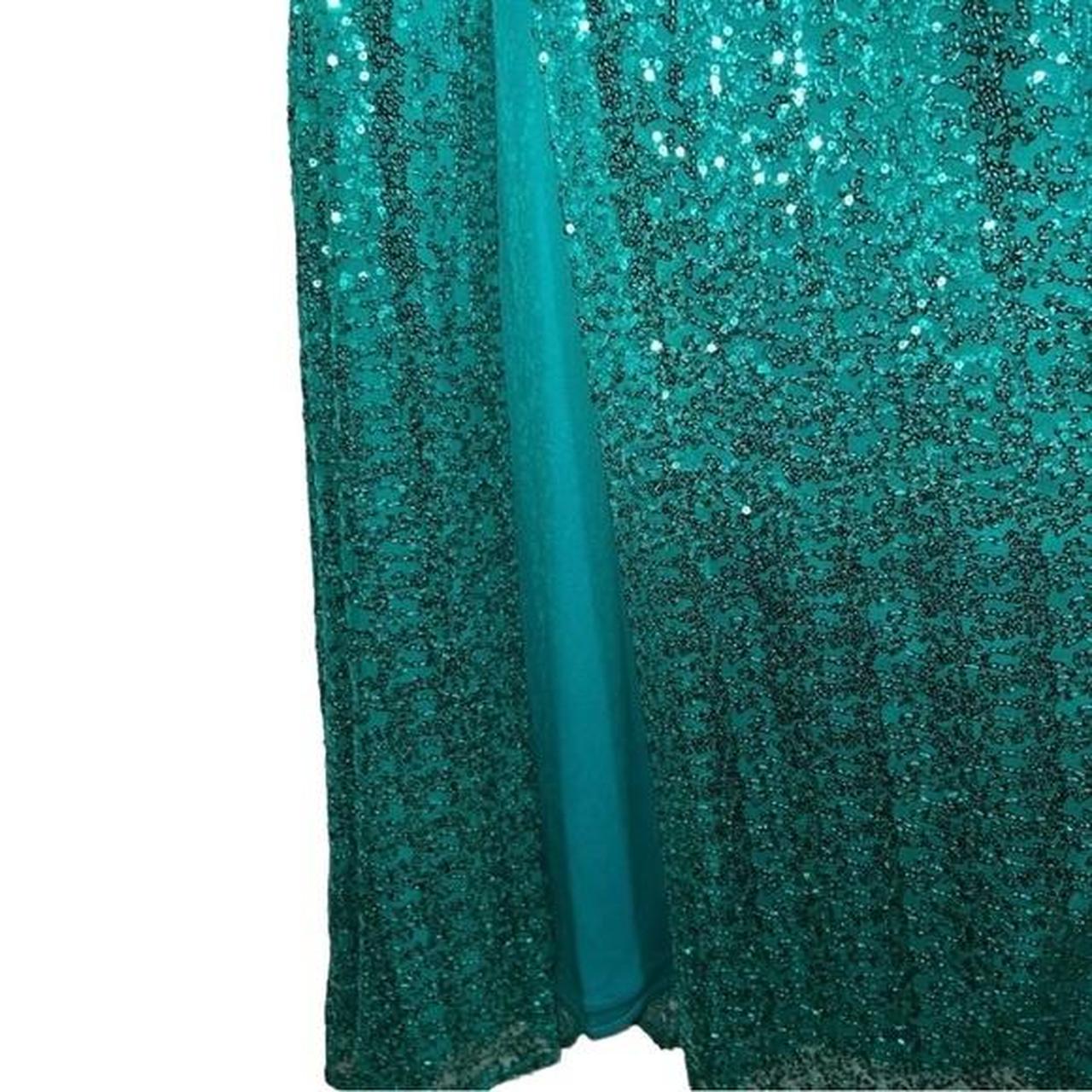 NWT La Femme Strapless Sequined deals Maxi Gown In Peacock