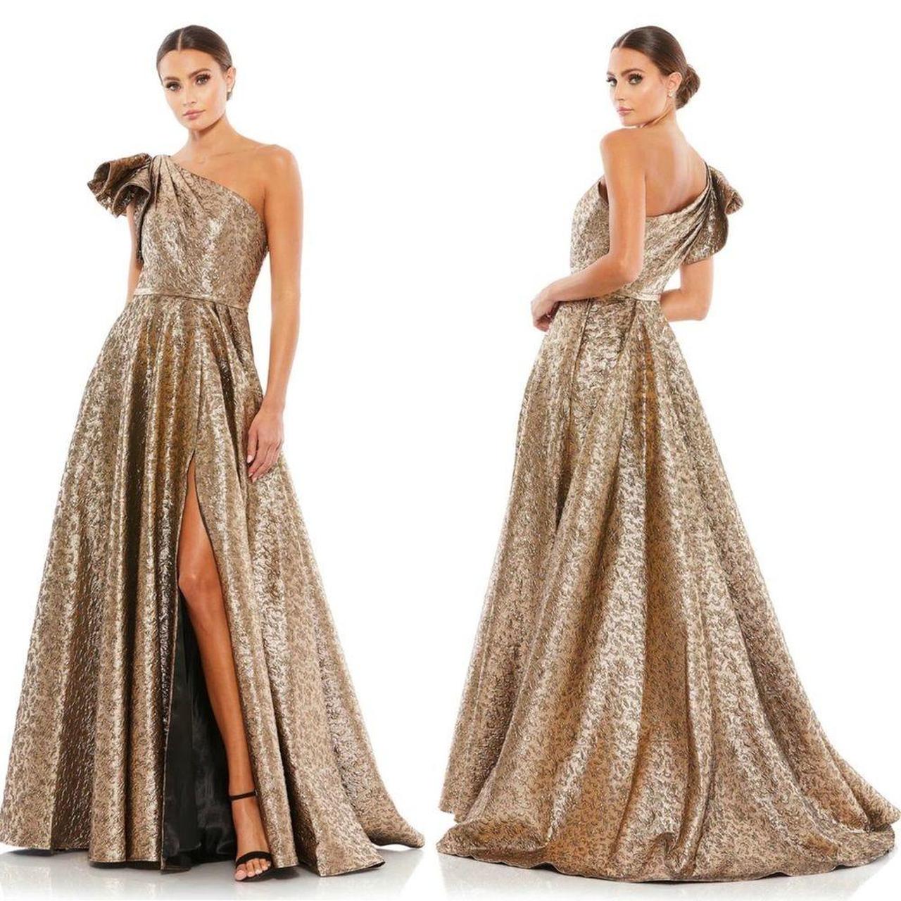 Mac duggal metallic ball gown hotsell