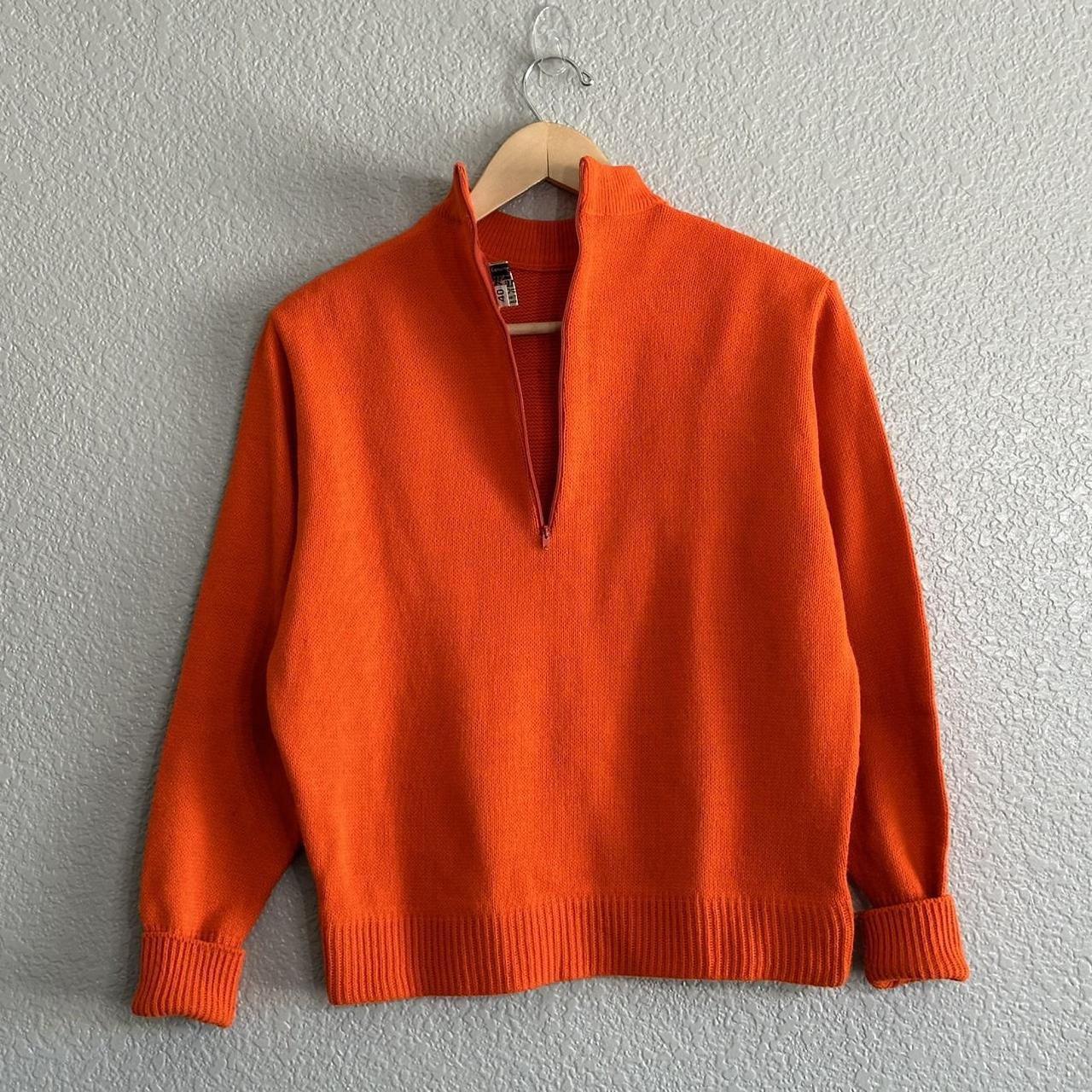 60’s Vintage K Pep Kandel Knitting Mills Portland Orange newest Prep Cheer Sweater