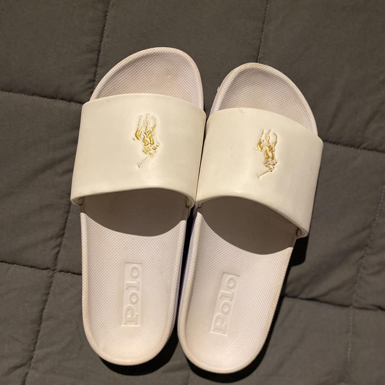 ralph lauren sliders white