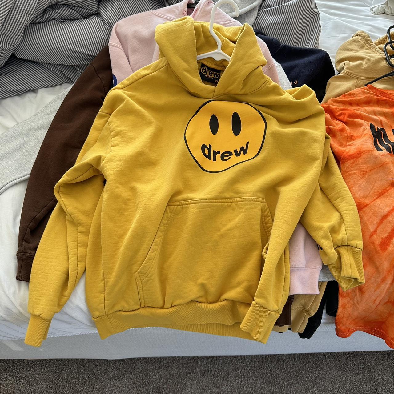 Yellow outlet drew hoodie