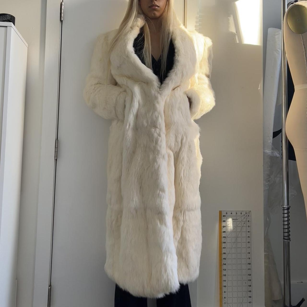 White Rabbit fur coat, Super long and oversized