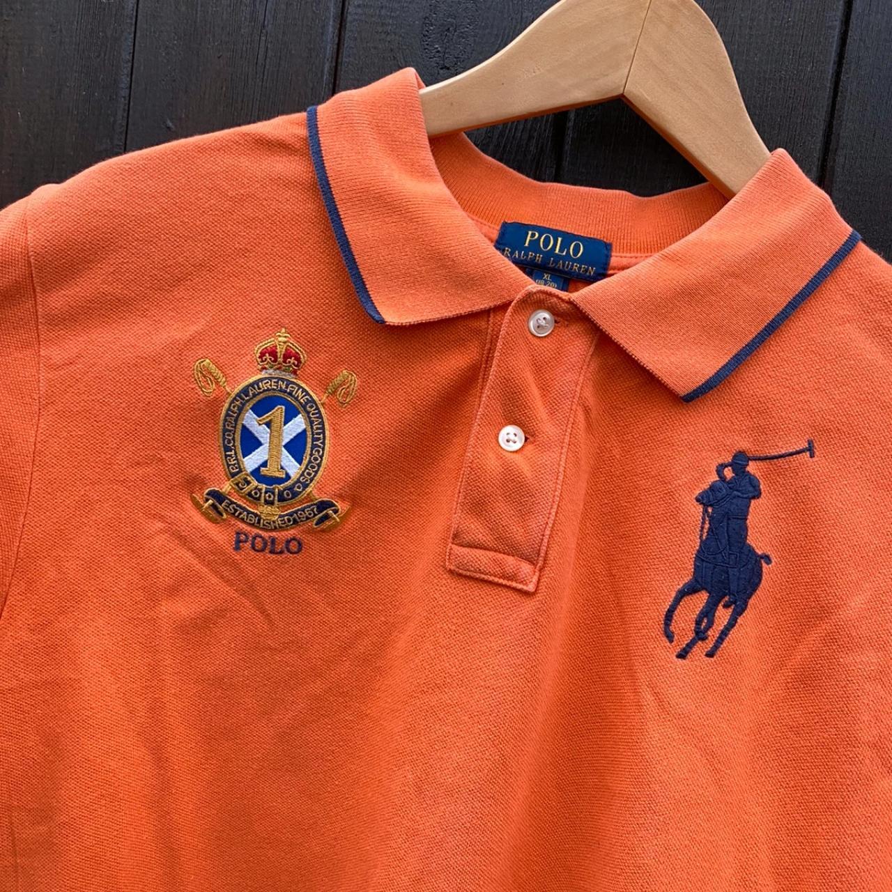 Polo Ralph Lauren Men's Orange Poloshirts Depop