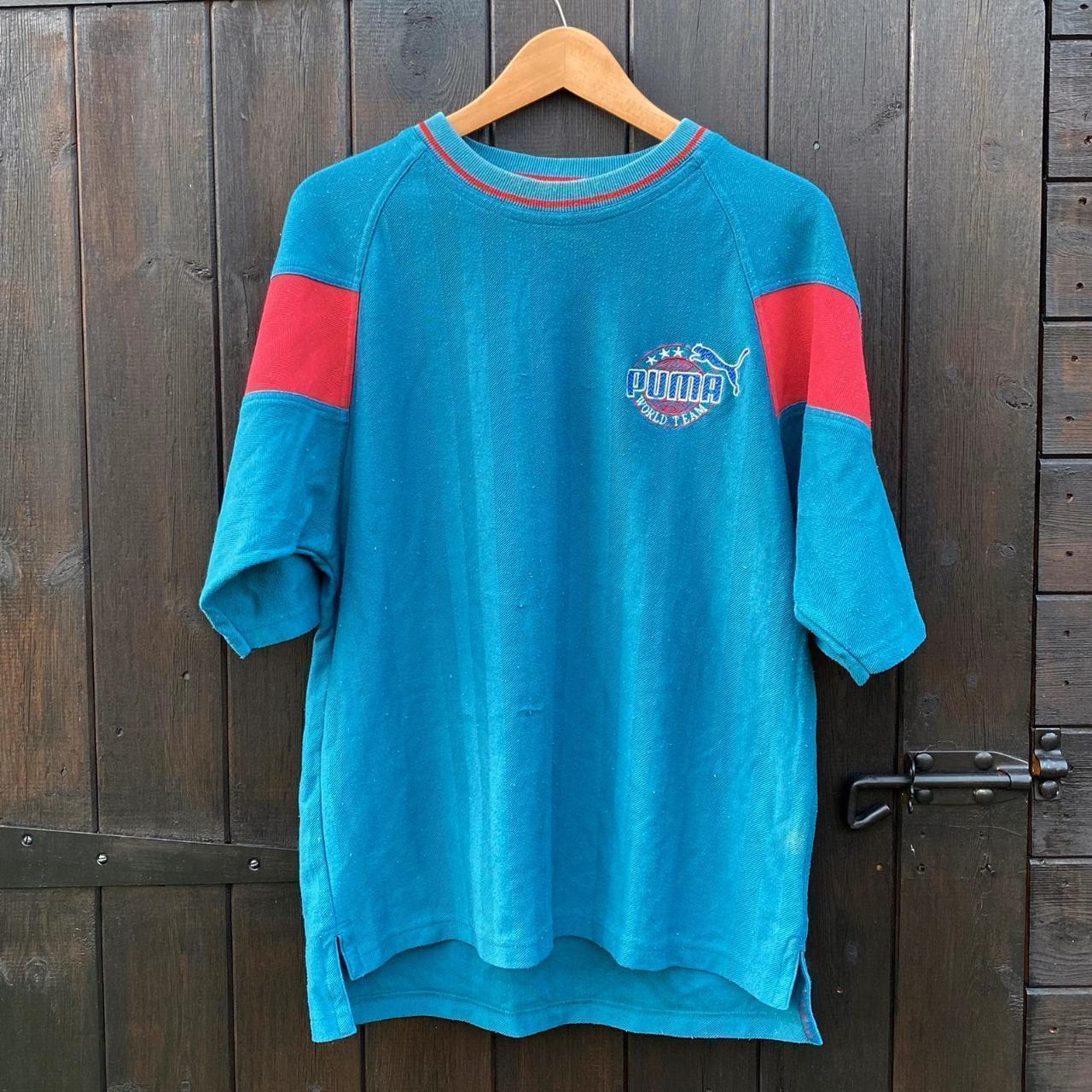 Puma Vintage Retro Early 80s T Shirt Teal/Blue Size...