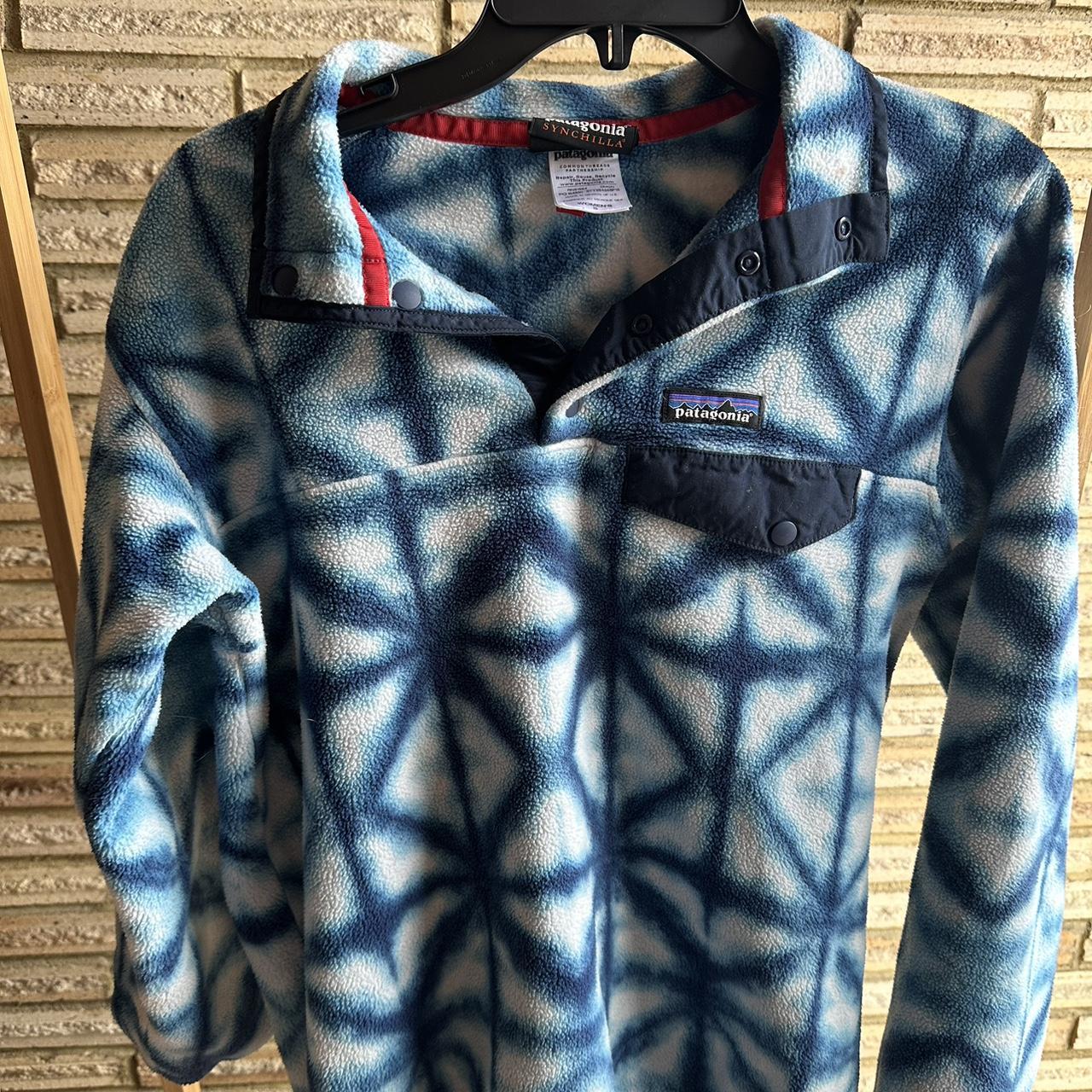 Blue patterned Patagonia Synchilla. Super warm... - Depop