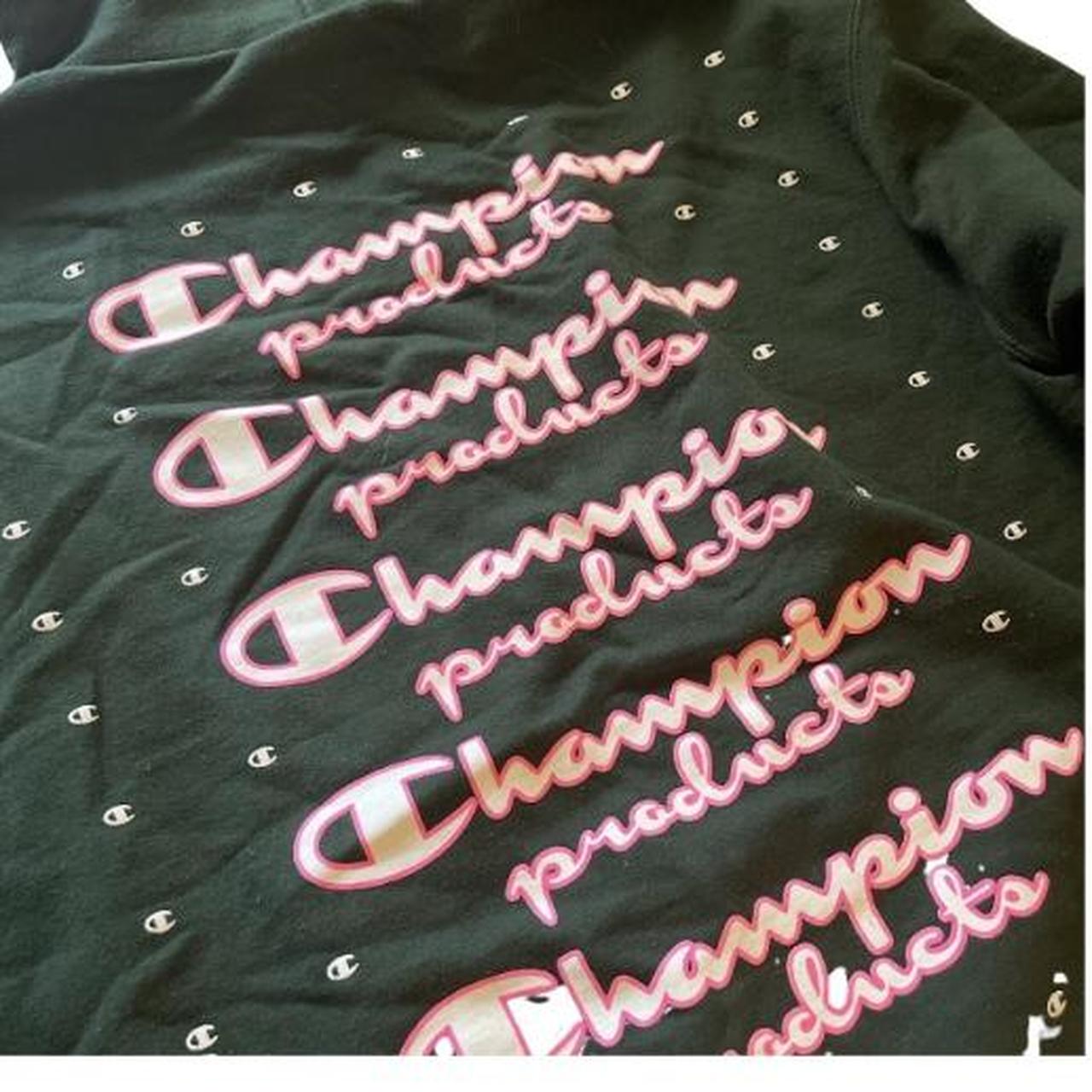 Green and pink 2025 champion hoodie