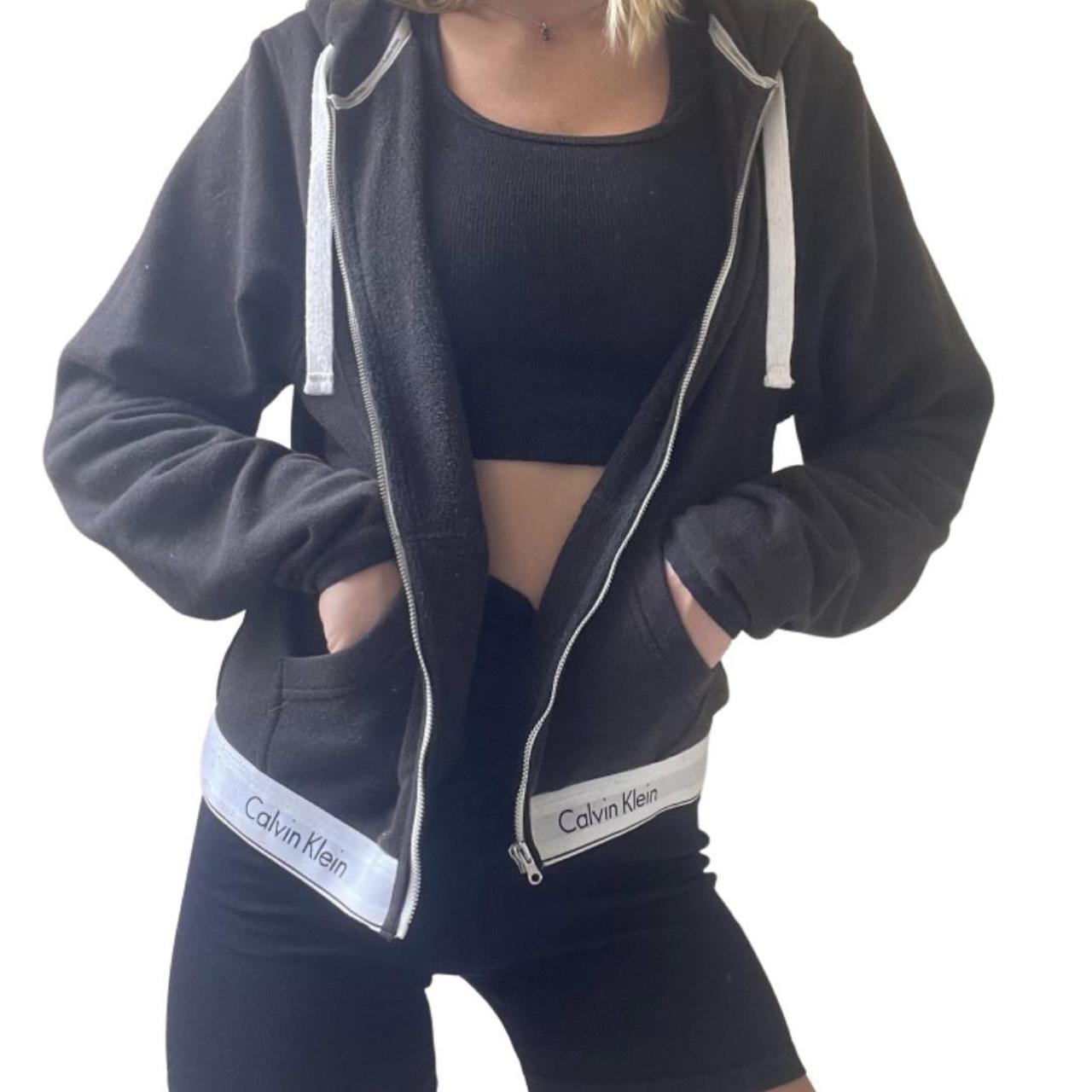 Calvin Klein Black Cotton Modern Zip Up Pyjama Depop