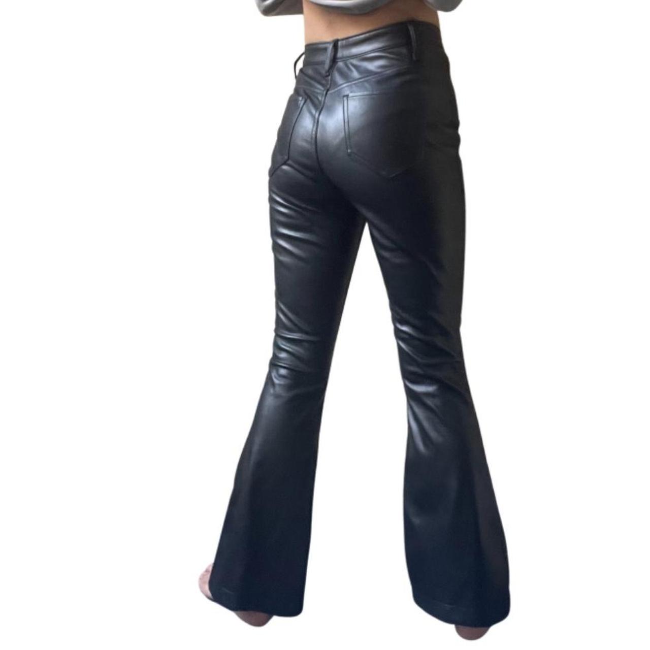 🌟Black Flare Leather Hollister Pants With Slit in