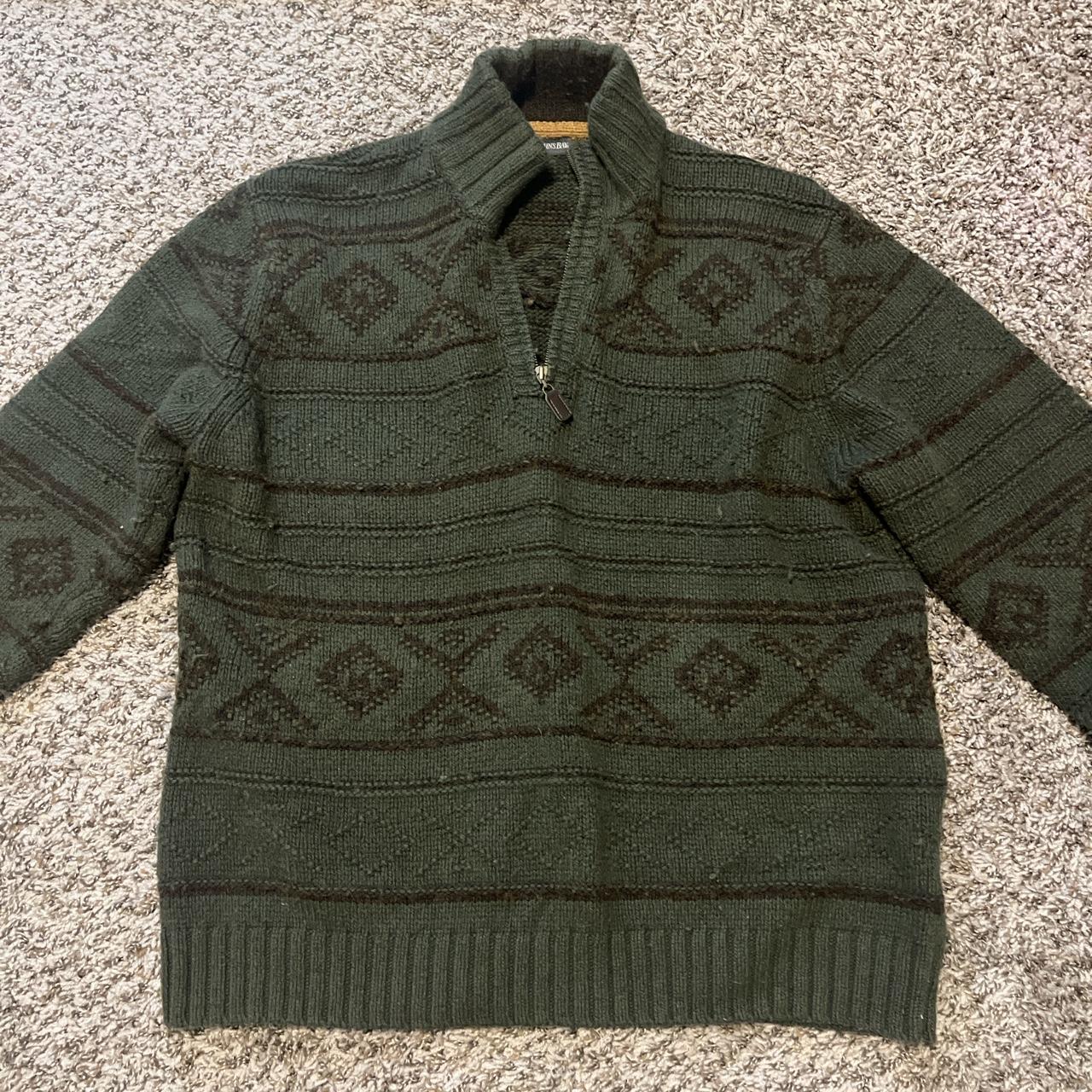 St. john’s Bay vintage green grandpa sweater! size... - Depop