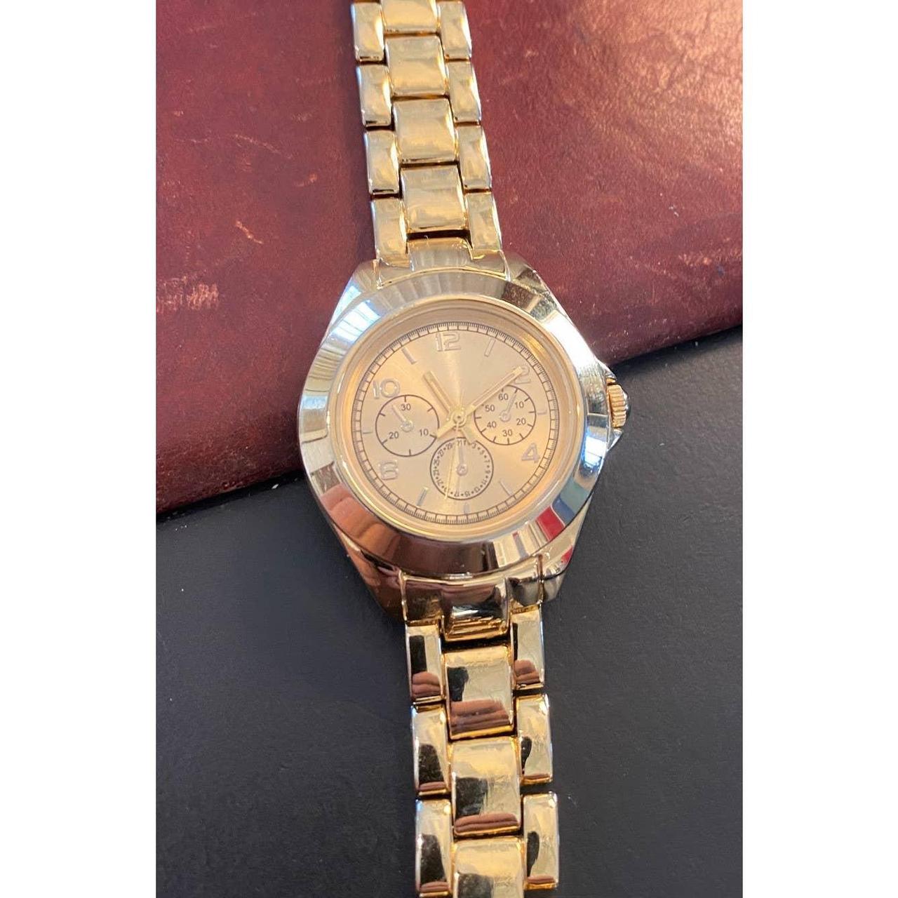 Unisex 35mm Gold Tone Merona Watch, Multifunction... - Depop