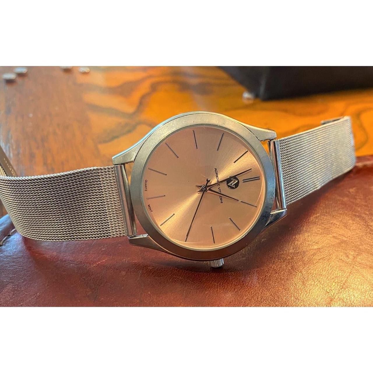 42mm Adrienne Vittadini Watch Silver Tone with Mesh Depop