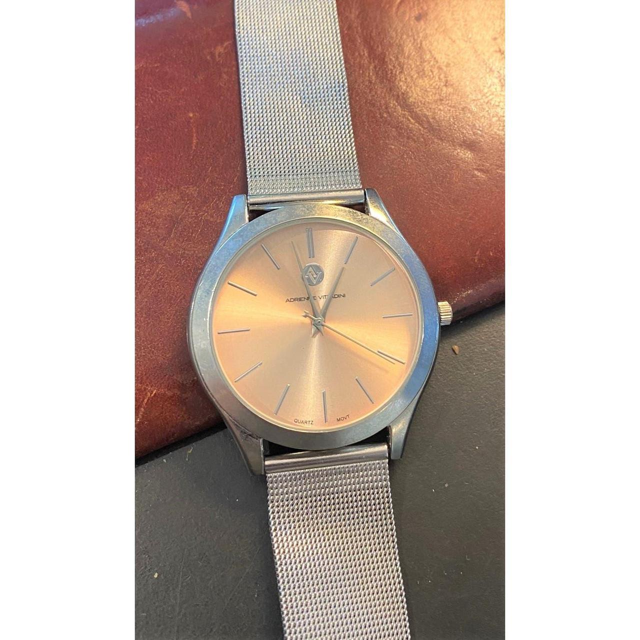 42mm Adrienne Vittadini Watch Silver Tone with Mesh Depop