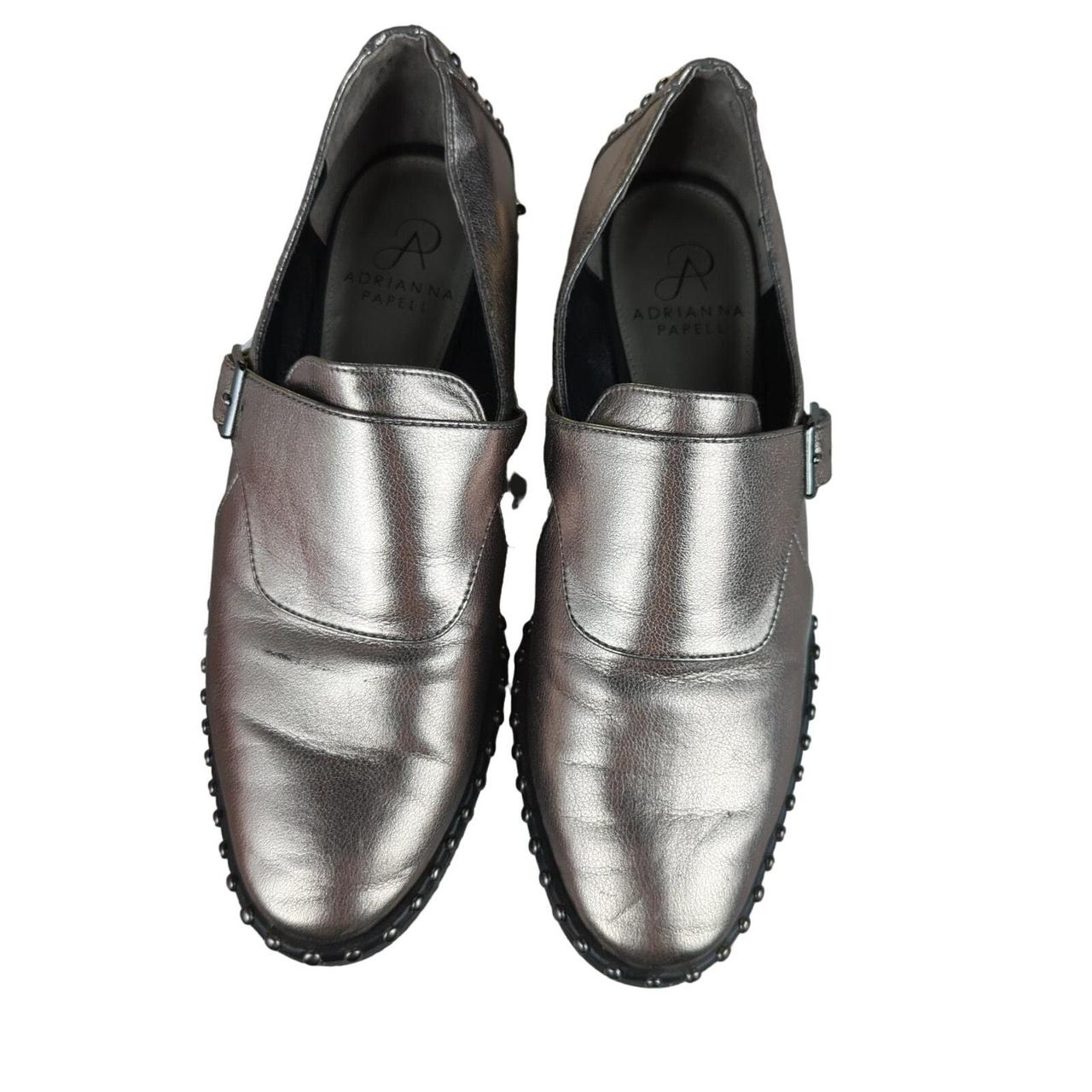 Adrianna Papell Studded Silver newest Metallic Loafers