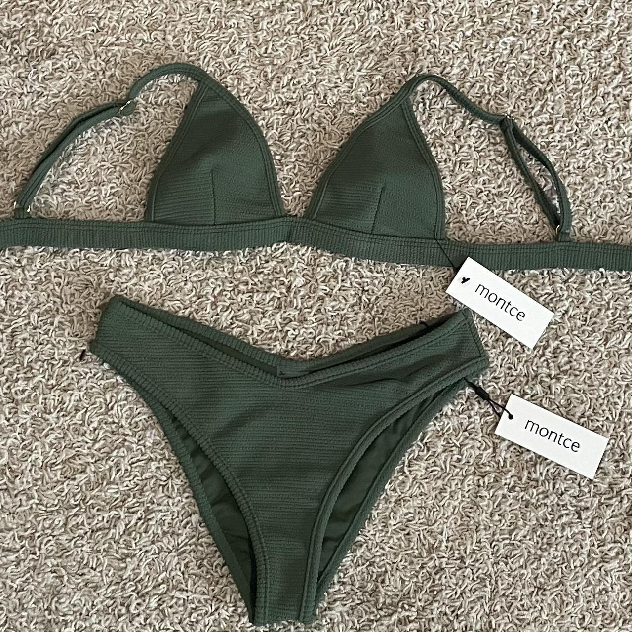 Montce Swim green bikini bathing suit size xs top - Depop