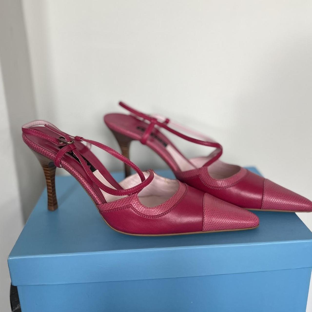 Vintage women Escada Pink Kitten Heels Pointed... - Depop