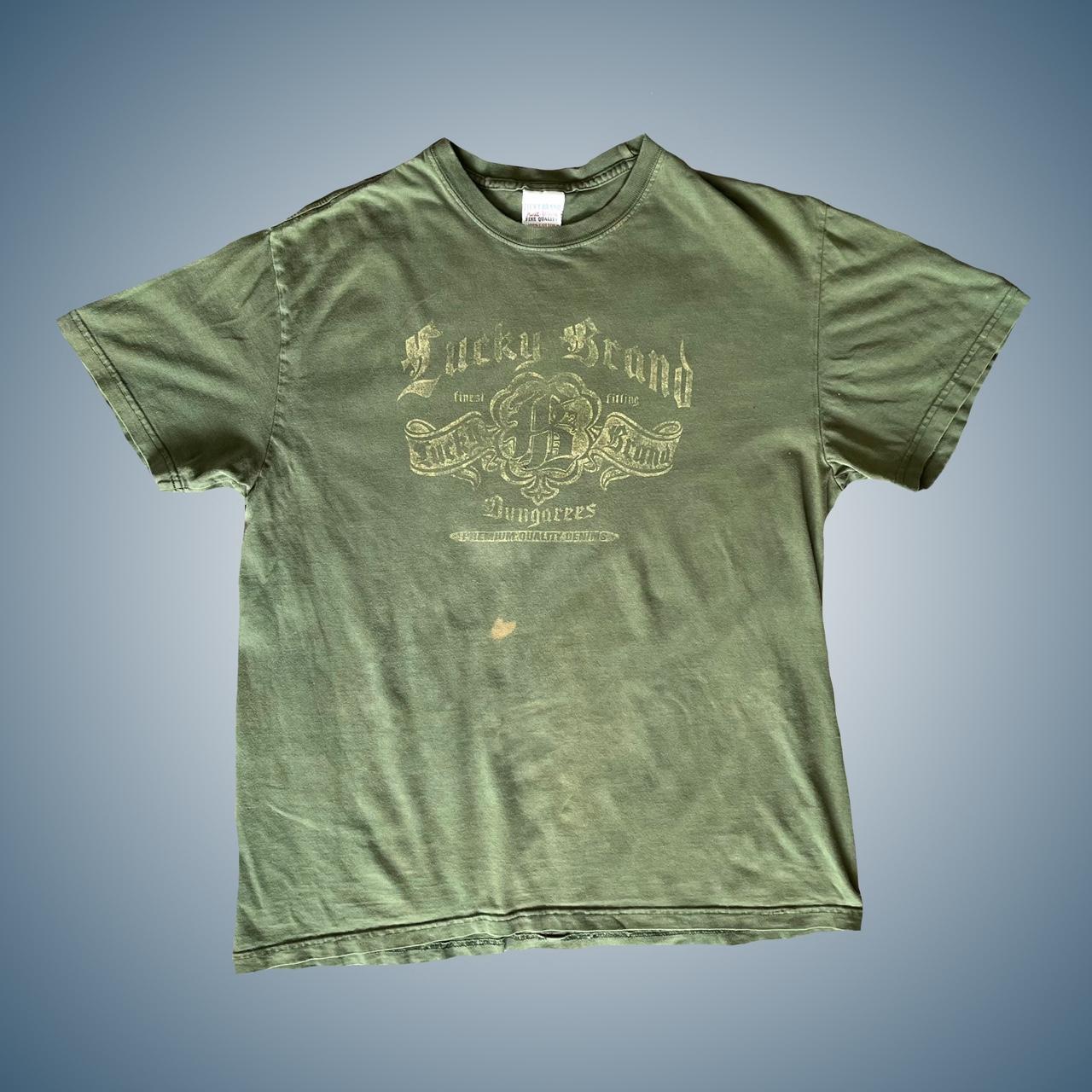 Lucky Brand Men's Green Tshirt Depop