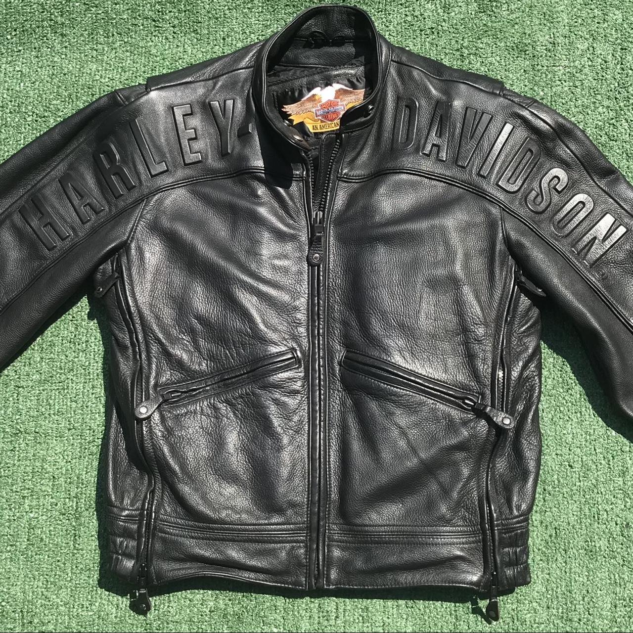 Harley davidson embossed leather jacket best sale