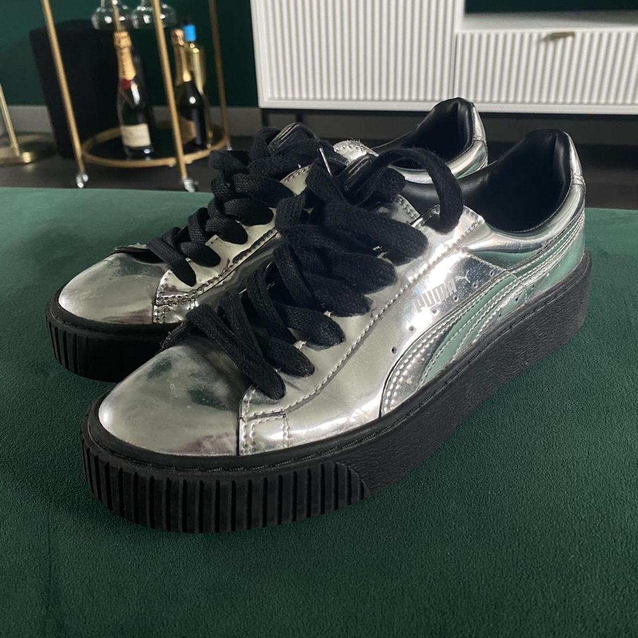 silver platform trainers uk