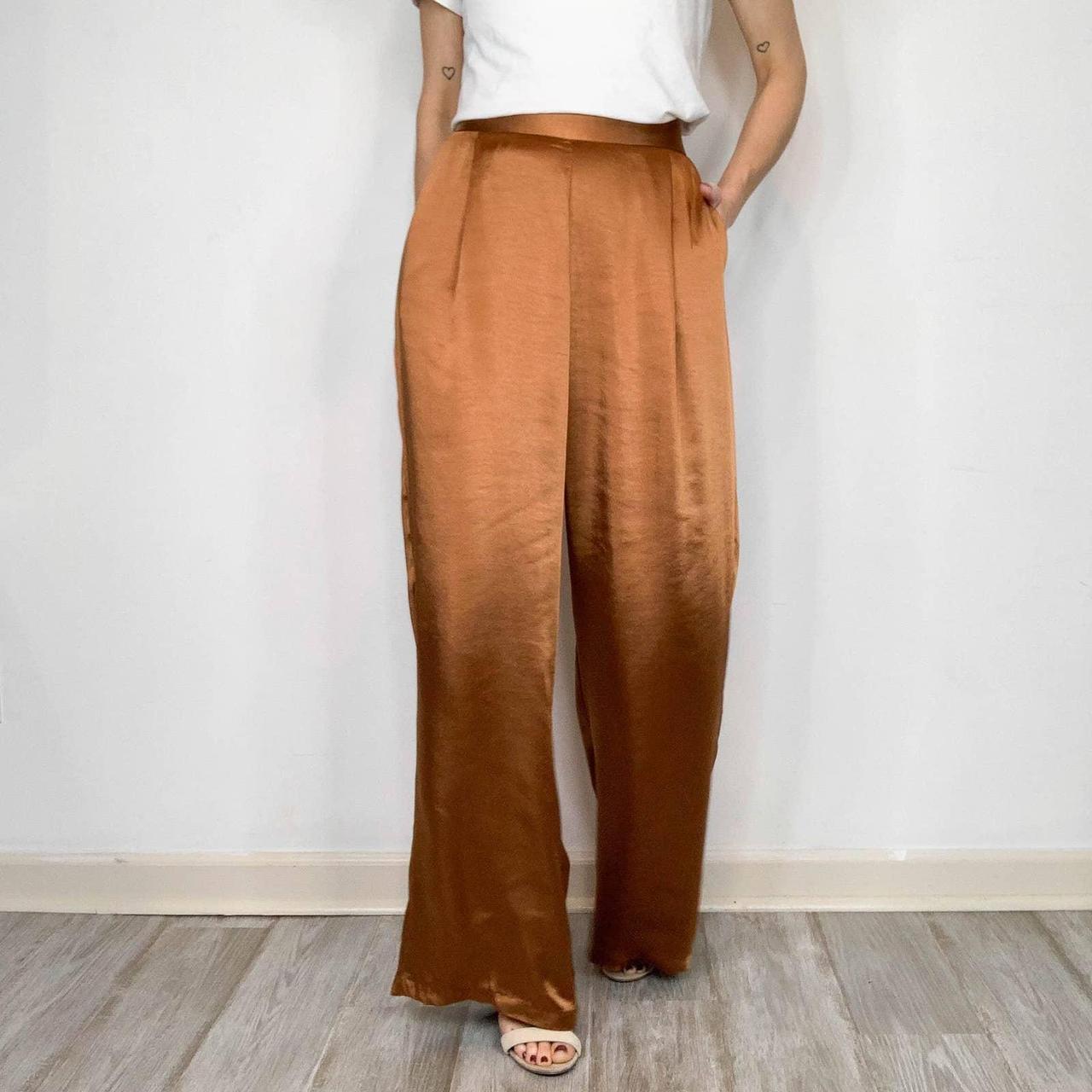 Drew Wide Leg Trouser Pants in Brown