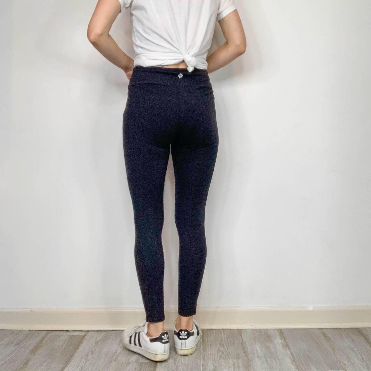 ATHLETA Gleam faux leather panel leggings moto... Depop