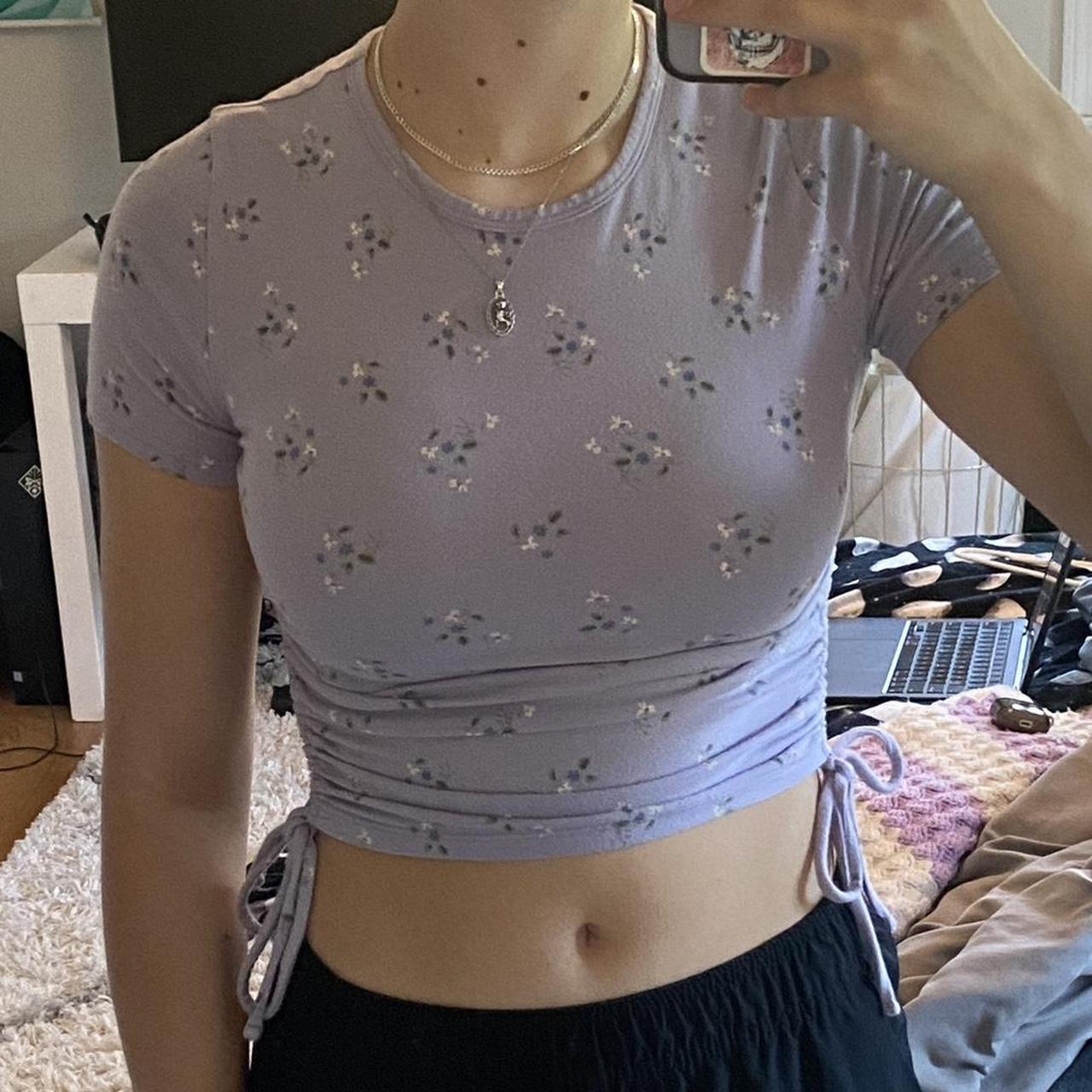 Hollister floral clearance crop top