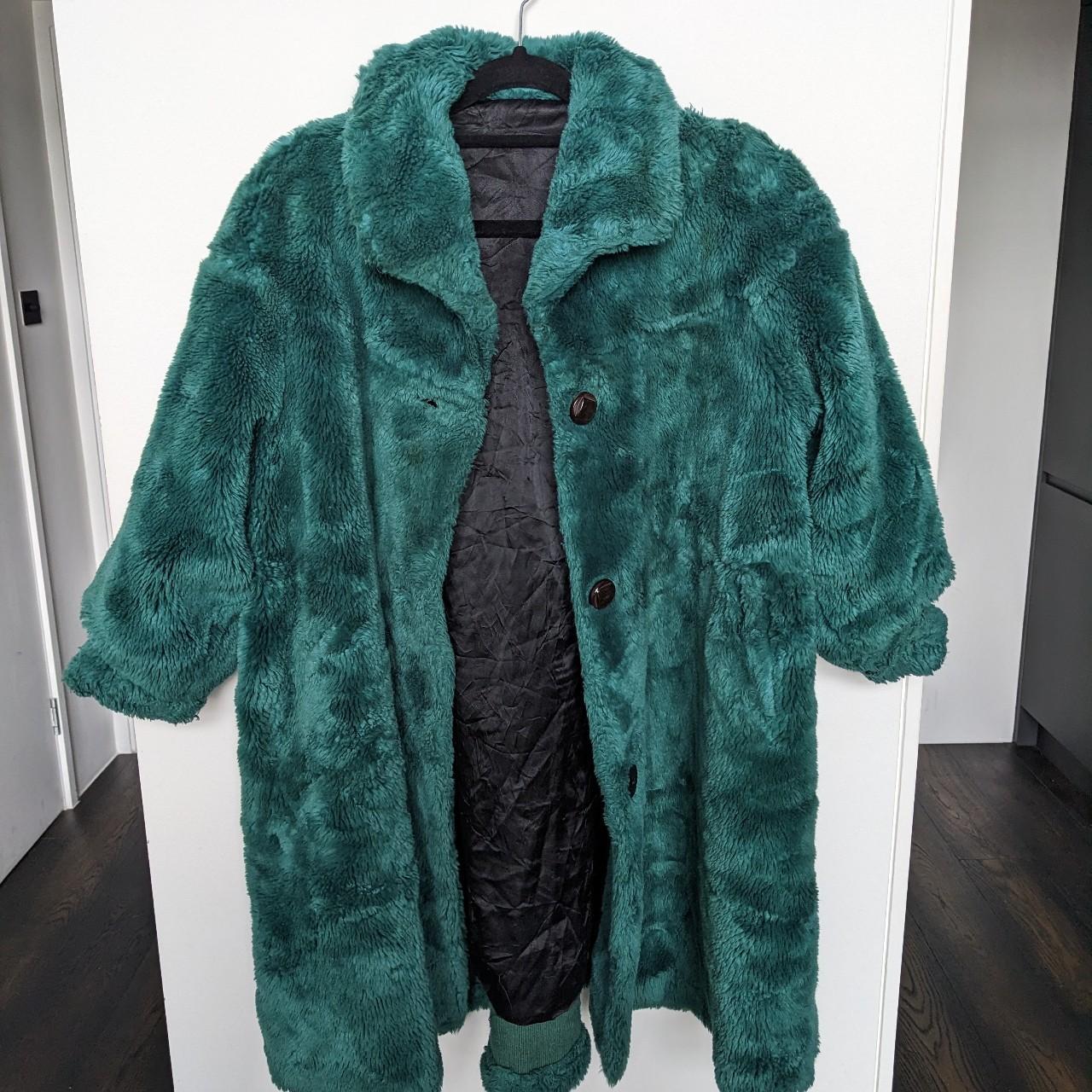 Teal Faux Fur Coat Super cute faux fur coat.... - Depop