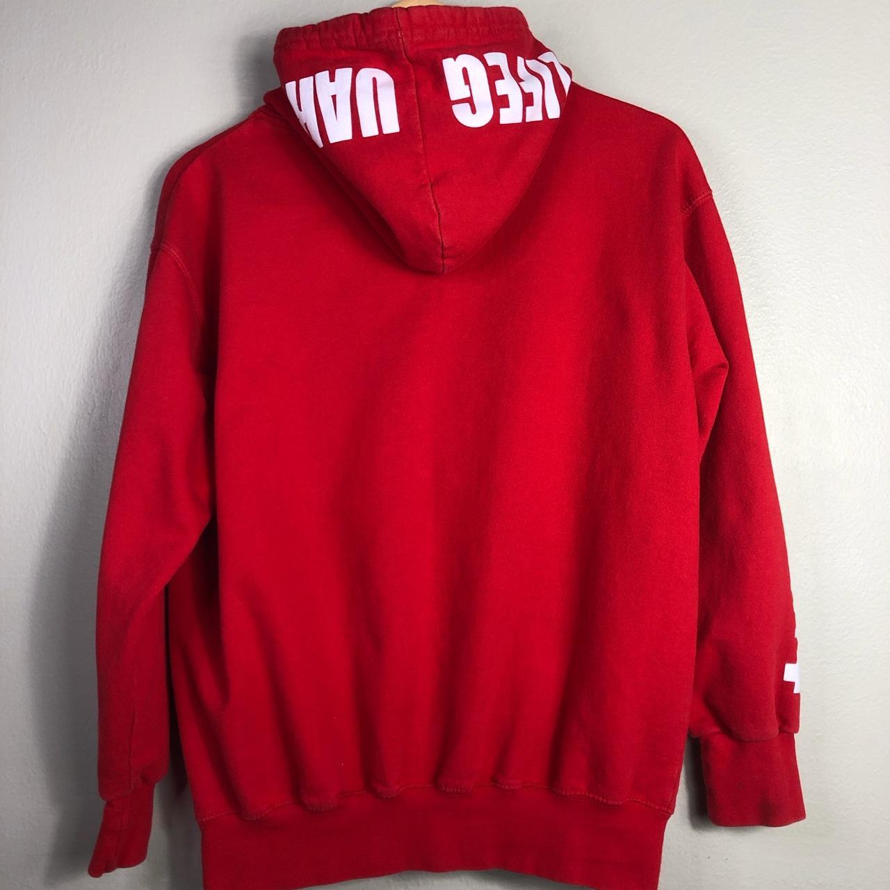 Men's Red and White Hoodie | Depop