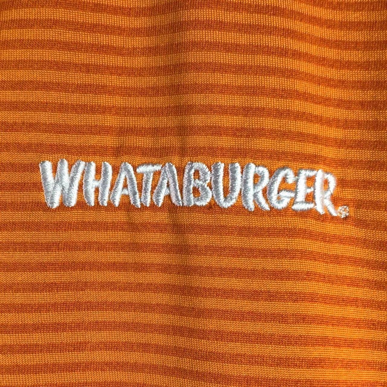 Orange whataburger work shirt small oil stain in the - Depop