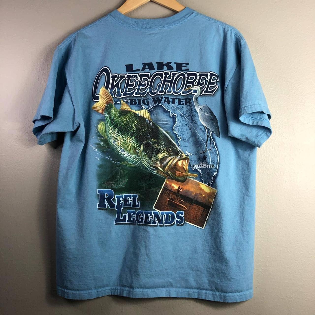 Reel Legends Lake Okeechobee T Shirt Fishing Fish - Depop