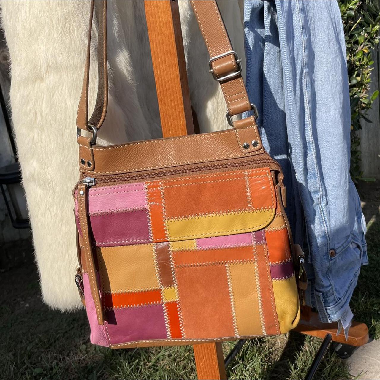 High Quality Leather Ladies Casual Colorful Patchwork Design Handbag Random  stitching Shoulder bag Female Tote bag 355
