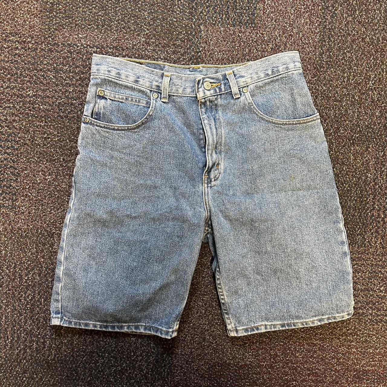 baggy blue vintage faded glory jorts size 32, an... - Depop