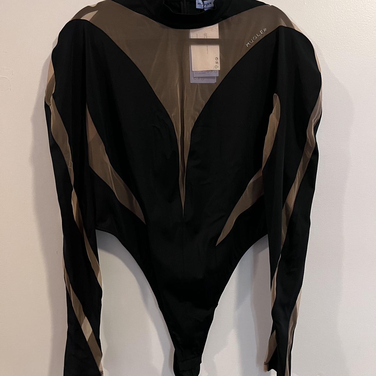 Thierry Mugler Women's Black Bodysuit | Depop