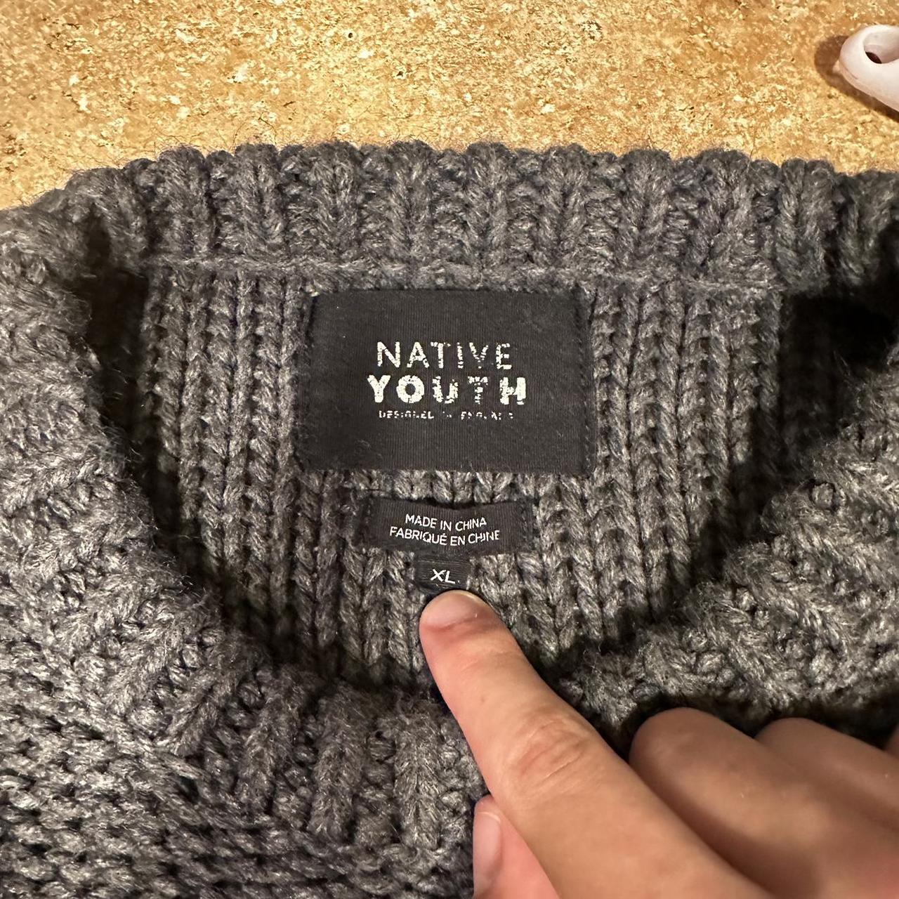 Native Youth Men's Grey and Blue Jumper (4)