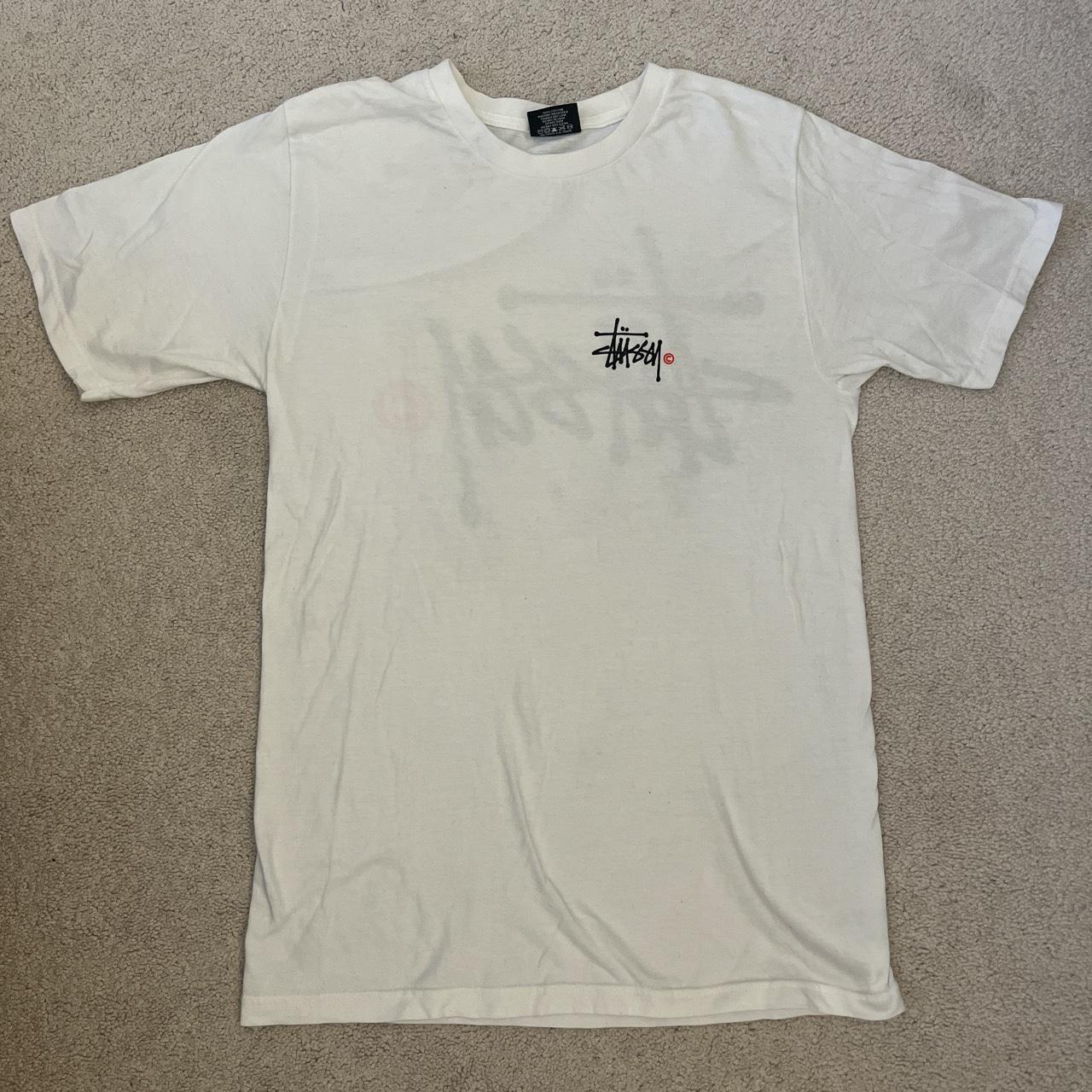 Small white stussy t shirt. Never worn but washed... - Depop