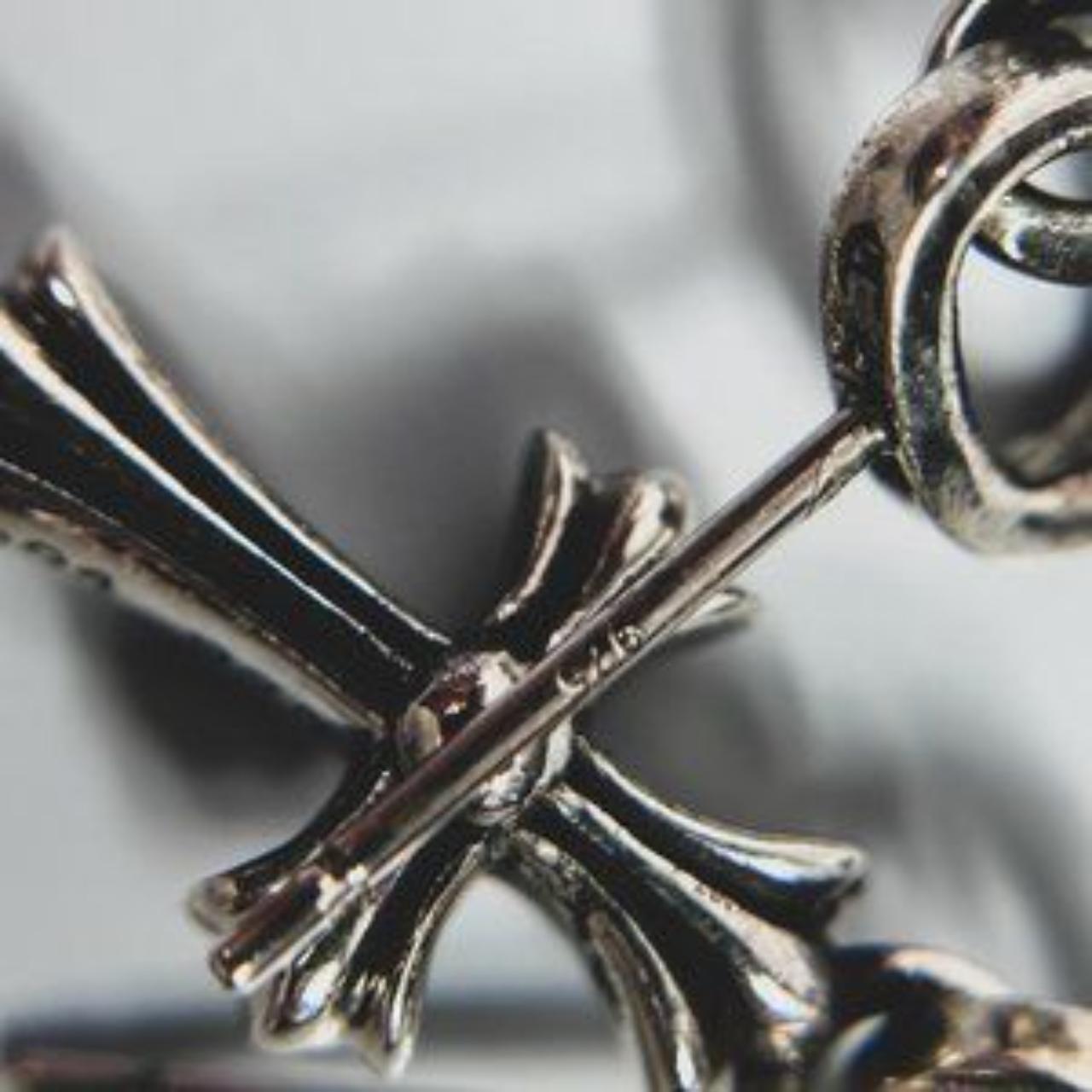 Chrome Hearts Cross Tail Drop Earring Silver - NOBLEMARS